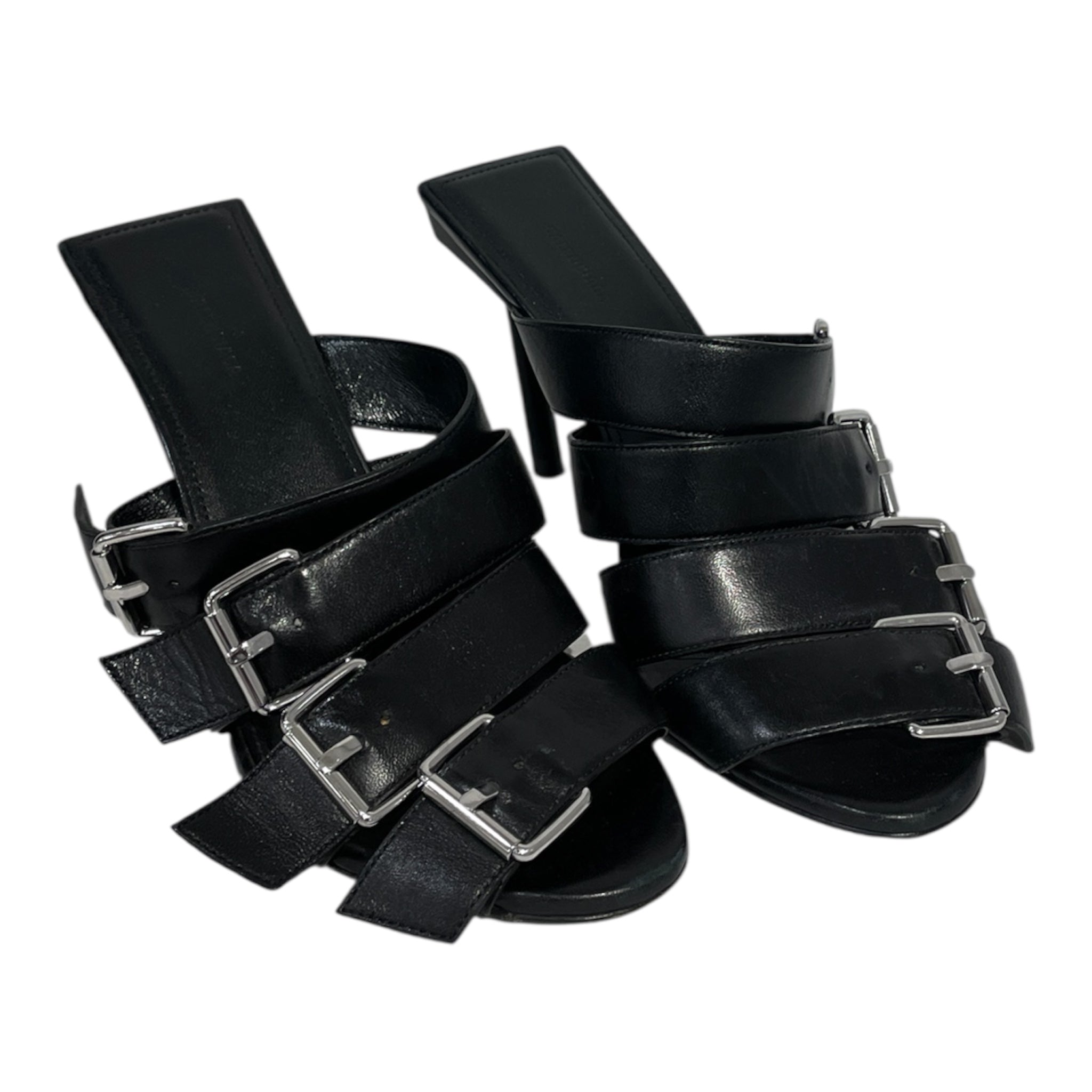BALENCIAGA/Heels/US 5.5/Leather/BLK/BUCKLES view 1