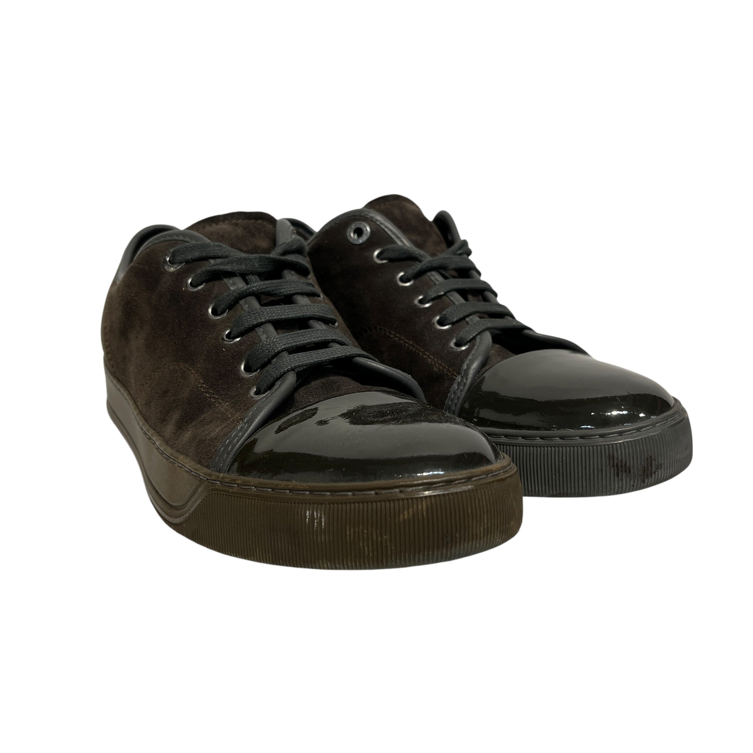 LANVIN/Low-Sneakers/US 7/Suede/BRW/PATENT LEATHER TOEBOX view 1
