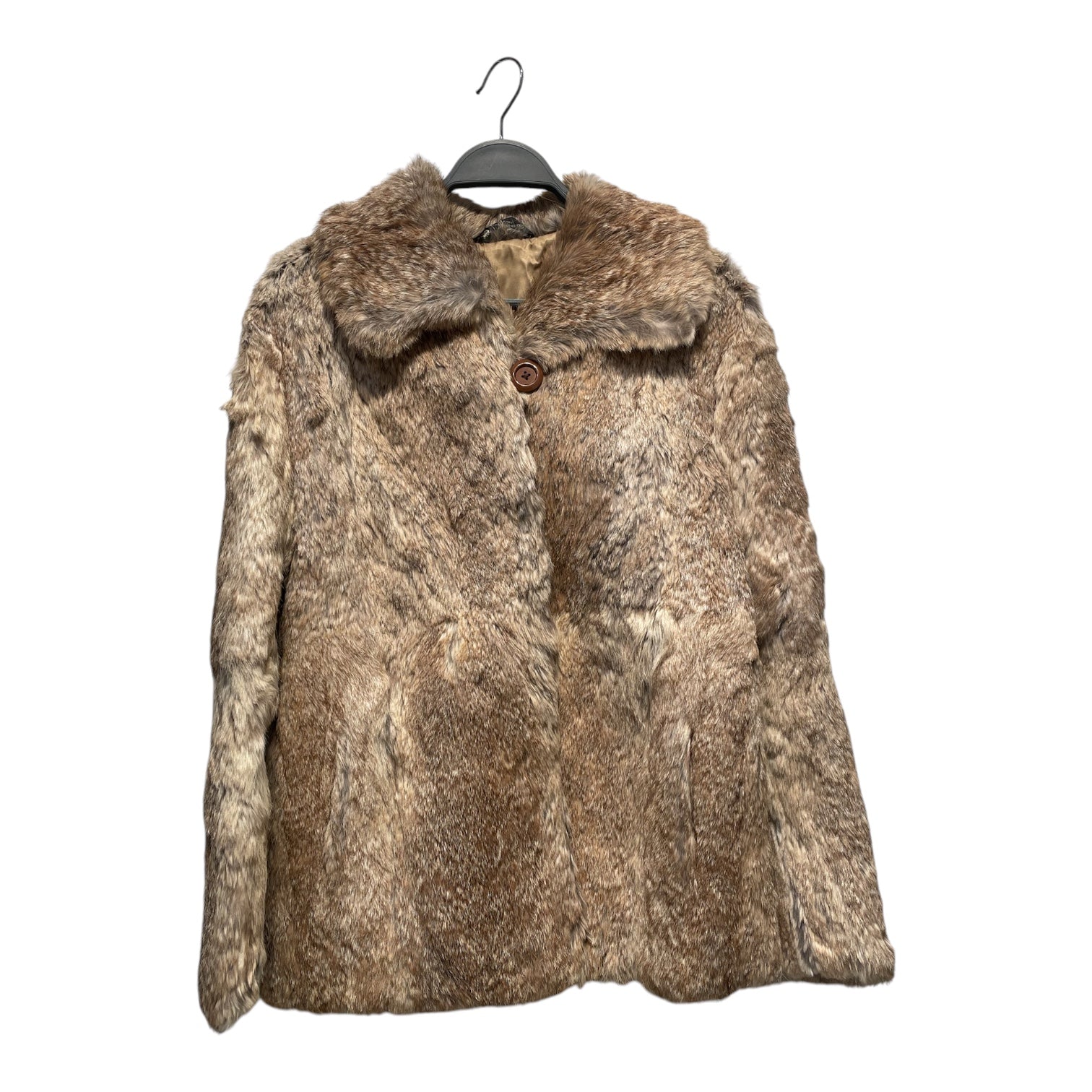 Vintage/Coat/Fur/BEG/Single Breasted/RABBIT FUR COAT view 1
