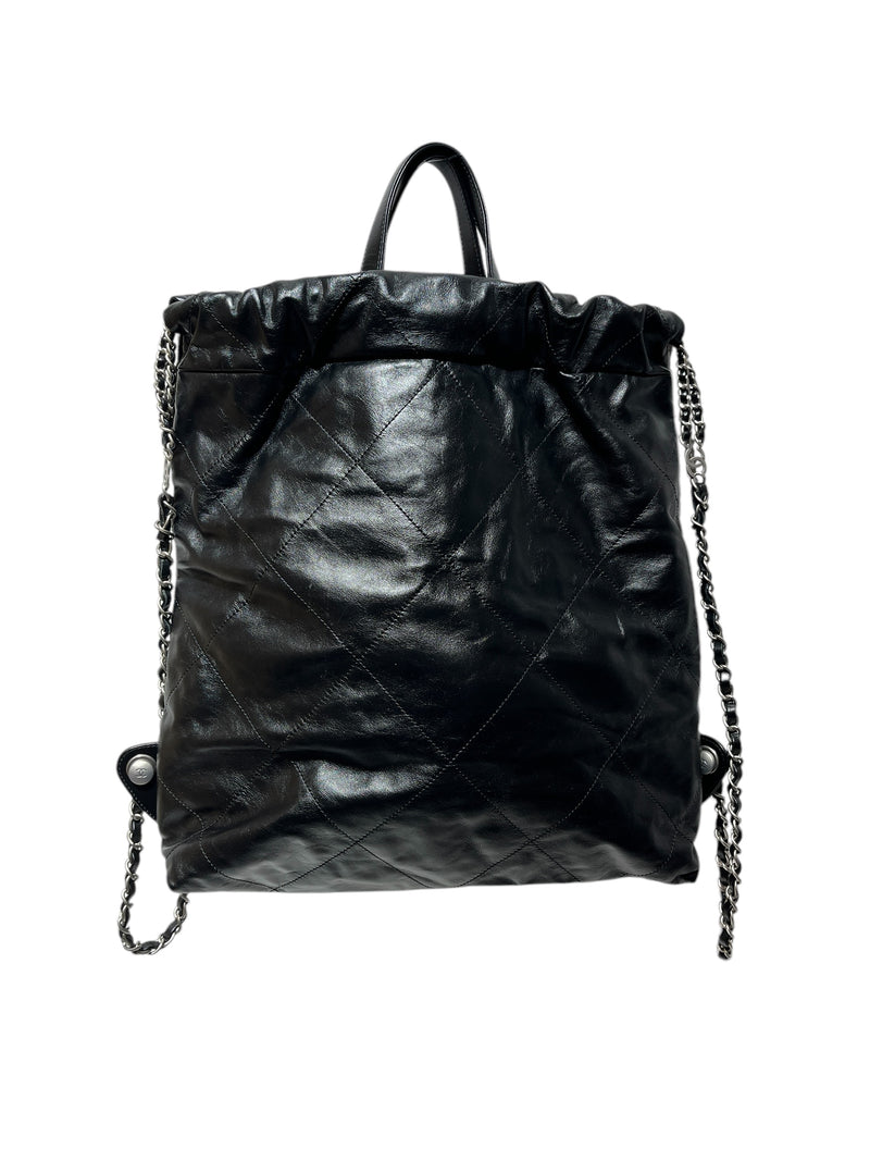 CHANEL/Backpack/Leather/BLK/