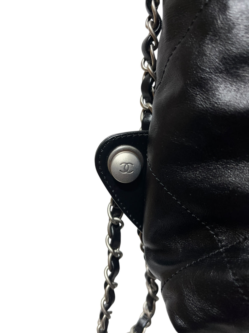 CHANEL/Backpack/Leather/BLK/