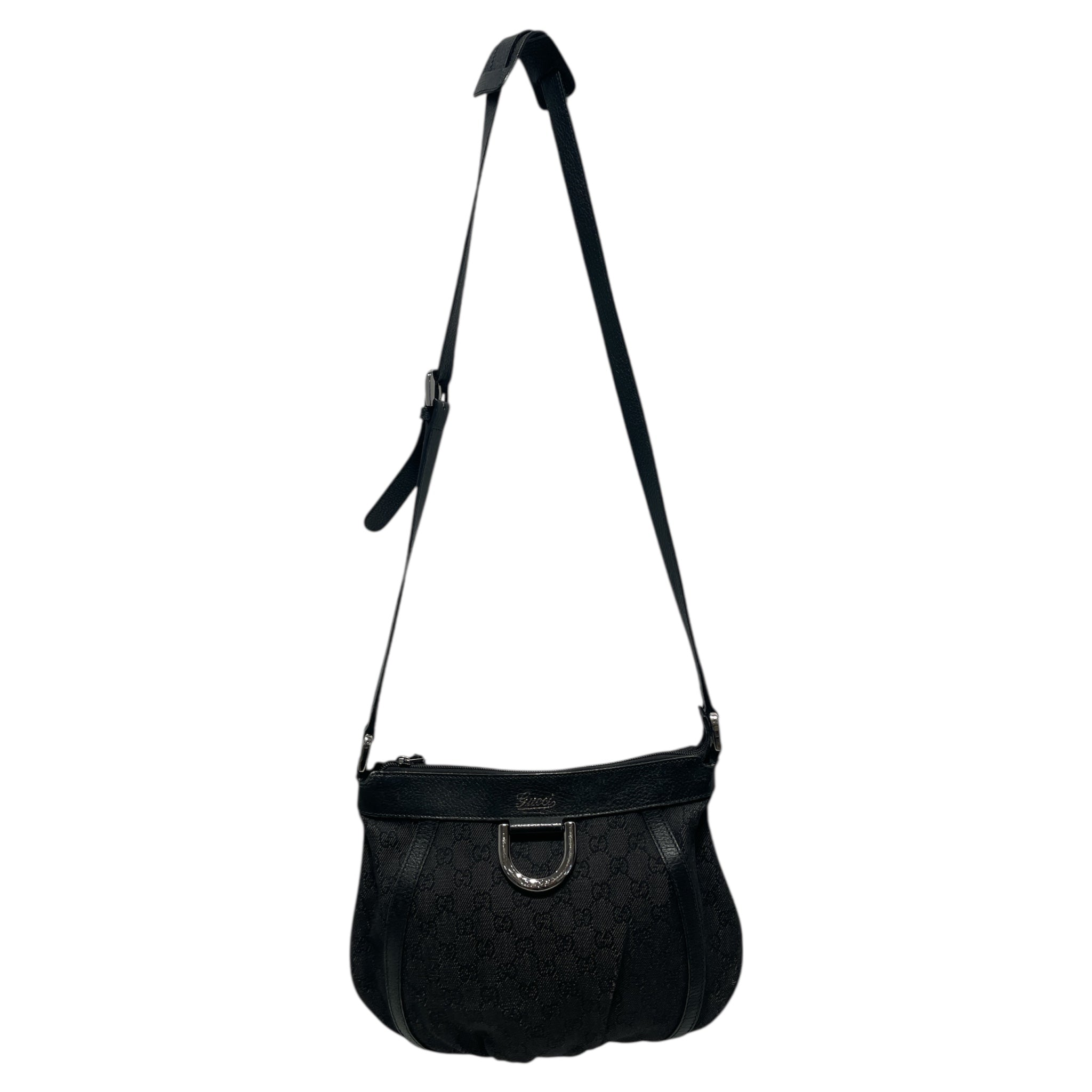 GUCCI/Cross Body Bag/Monogram/BLK/denim abbey crossbody view 1