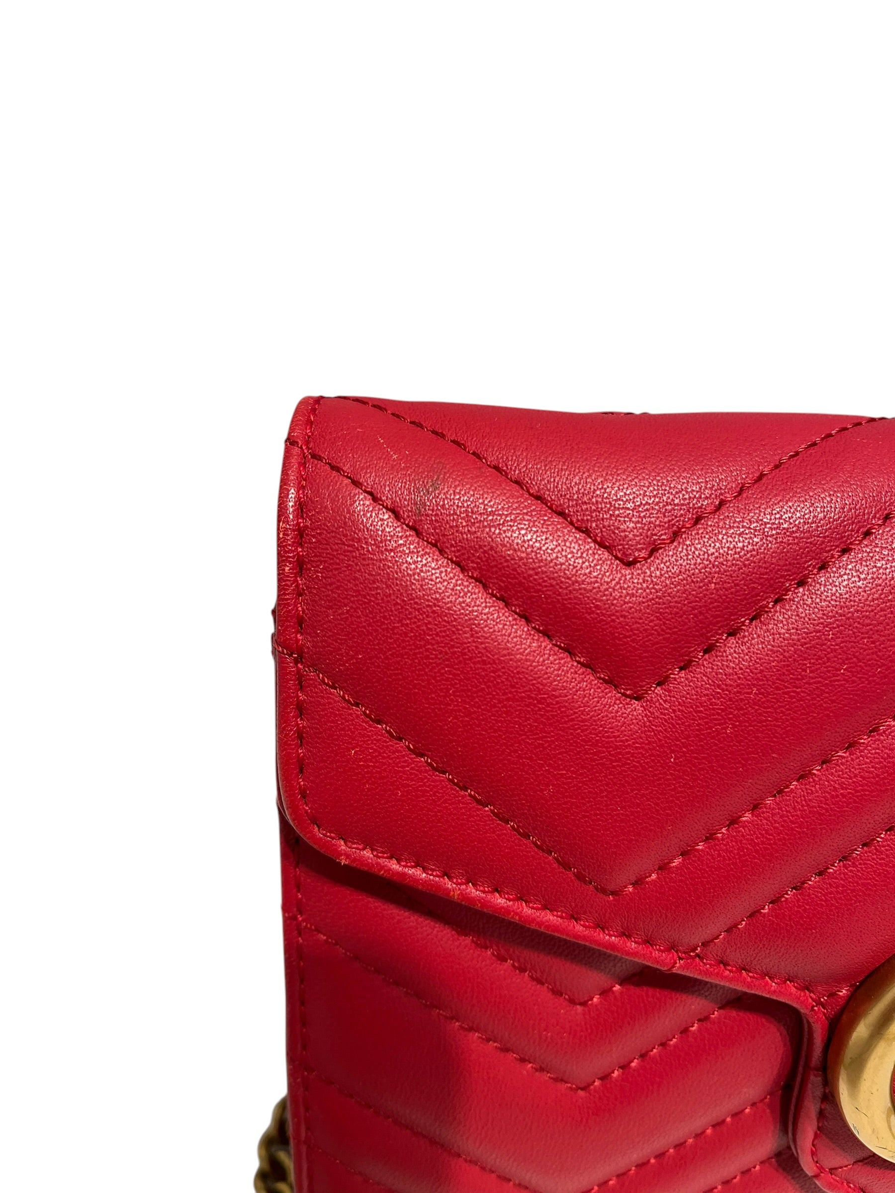 GUCCI/Cross Body Bag/Leather/RED/Marmont Matrlasse view 6