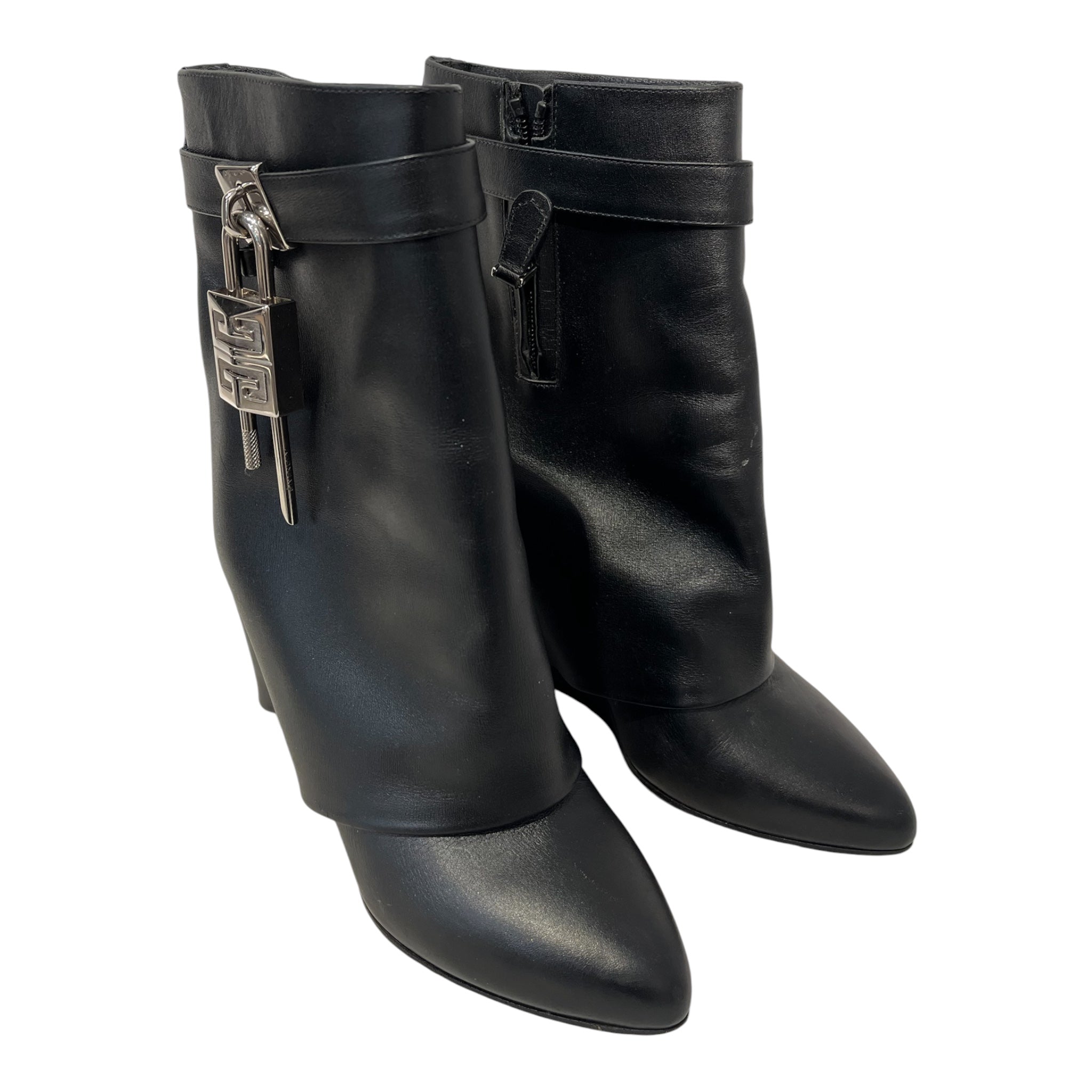GIVENCHY/Boots/EU 36.5/Leather/BLK/Side Zip/ankle wedge shark boot view 3
