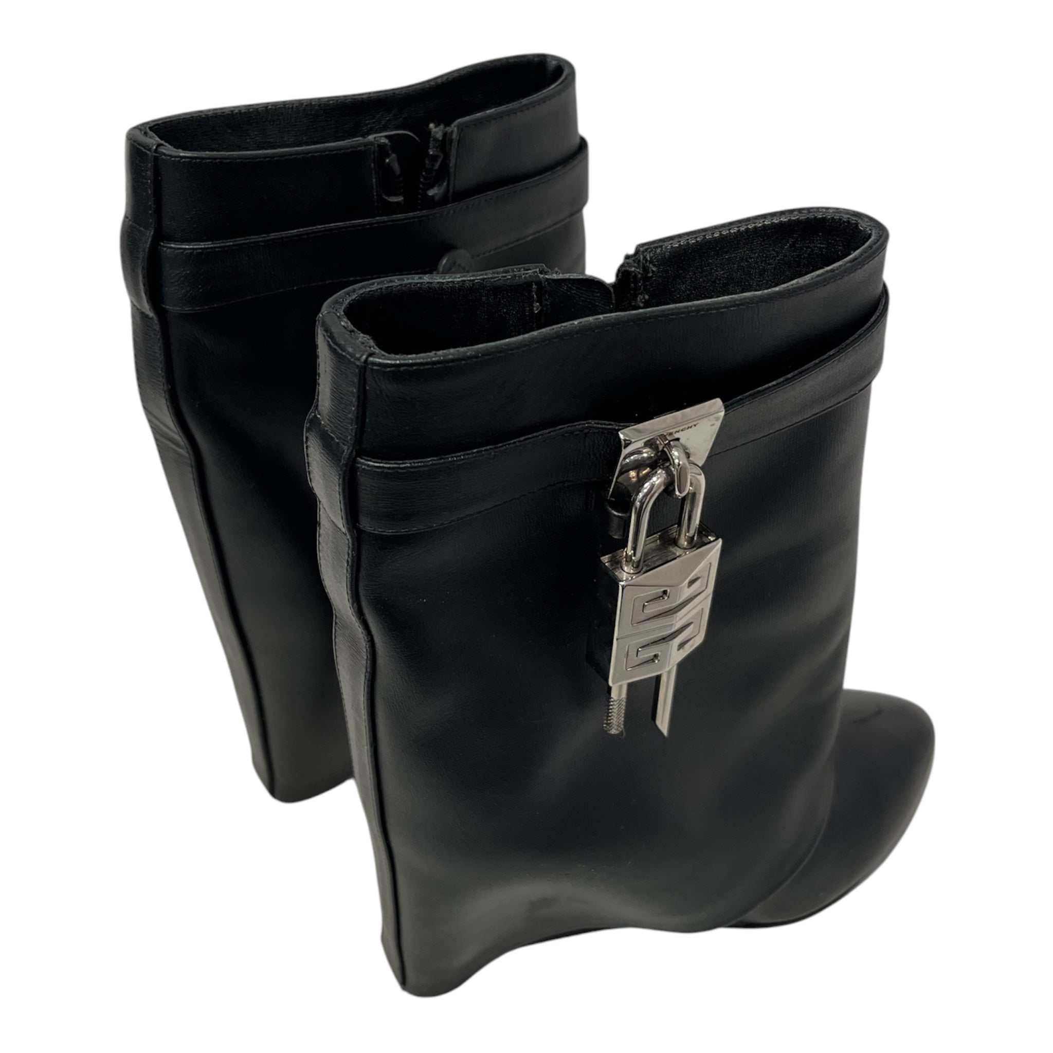 GIVENCHY/Boots/EU 36.5/Leather/BLK/Side Zip/ankle wedge shark boot view 4