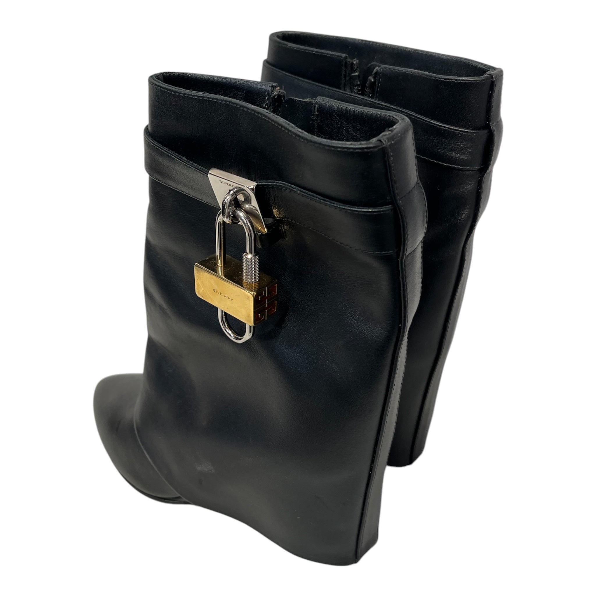GIVENCHY/Boots/EU 36.5/Leather/BLK/Side Zip/ankle wedge shark boot view 2