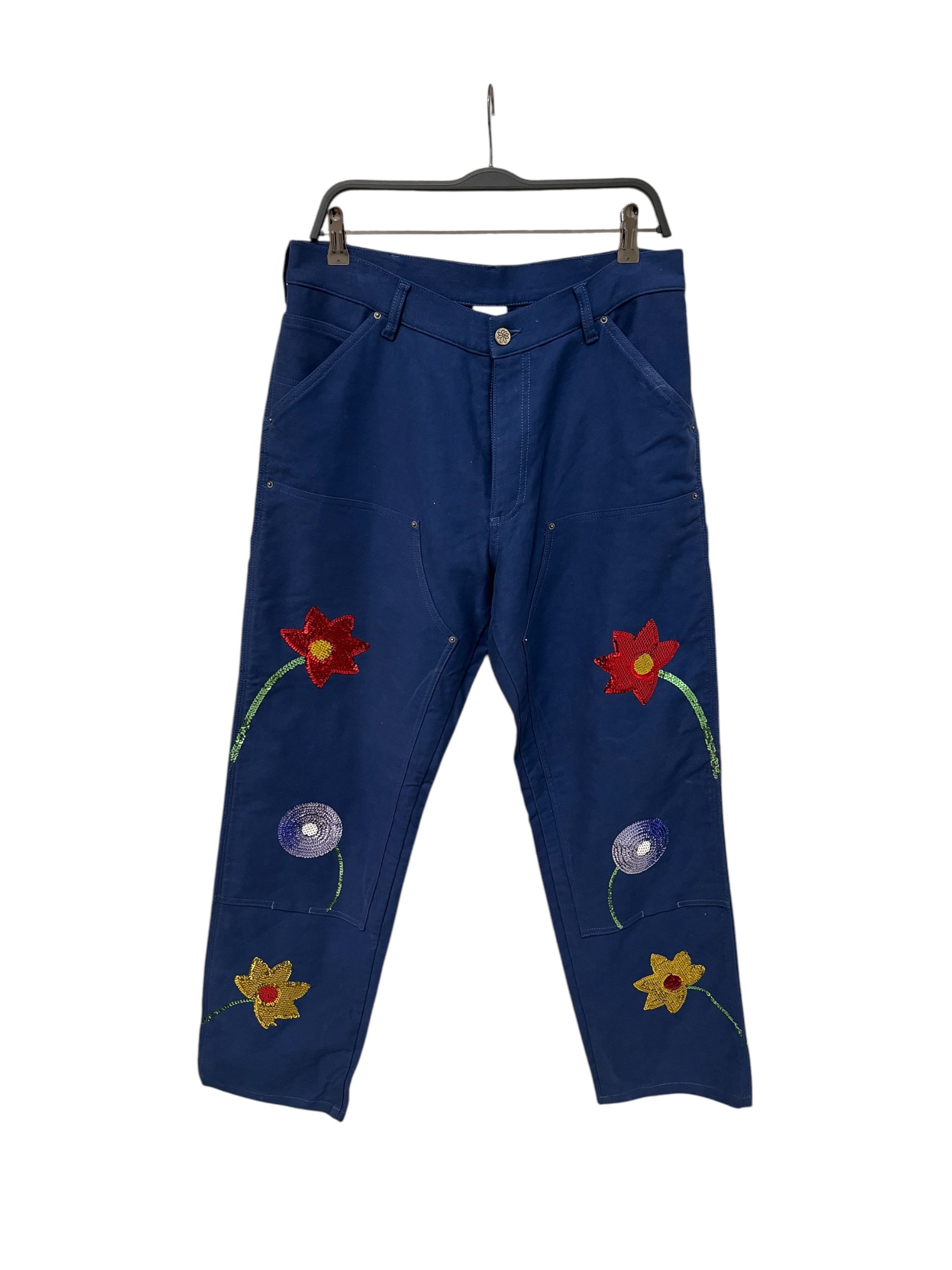 SKY HIGH FARM/Carpenter Pants/M/Cotton/NVY/CARPENTER PANT (FLOWERS) view 1