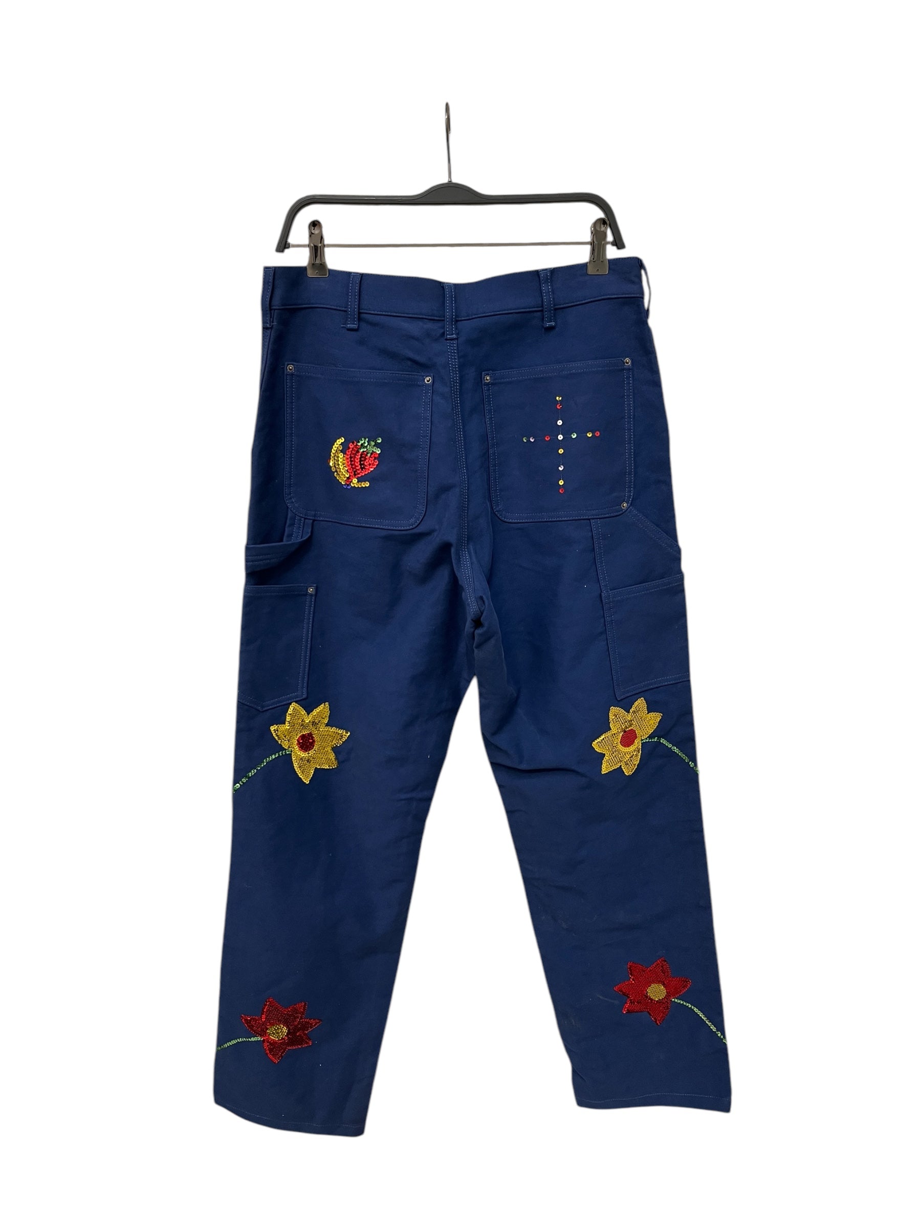 SKY HIGH FARM/Carpenter Pants/M/Cotton/NVY/CARPENTER PANT (FLOWERS) view 2