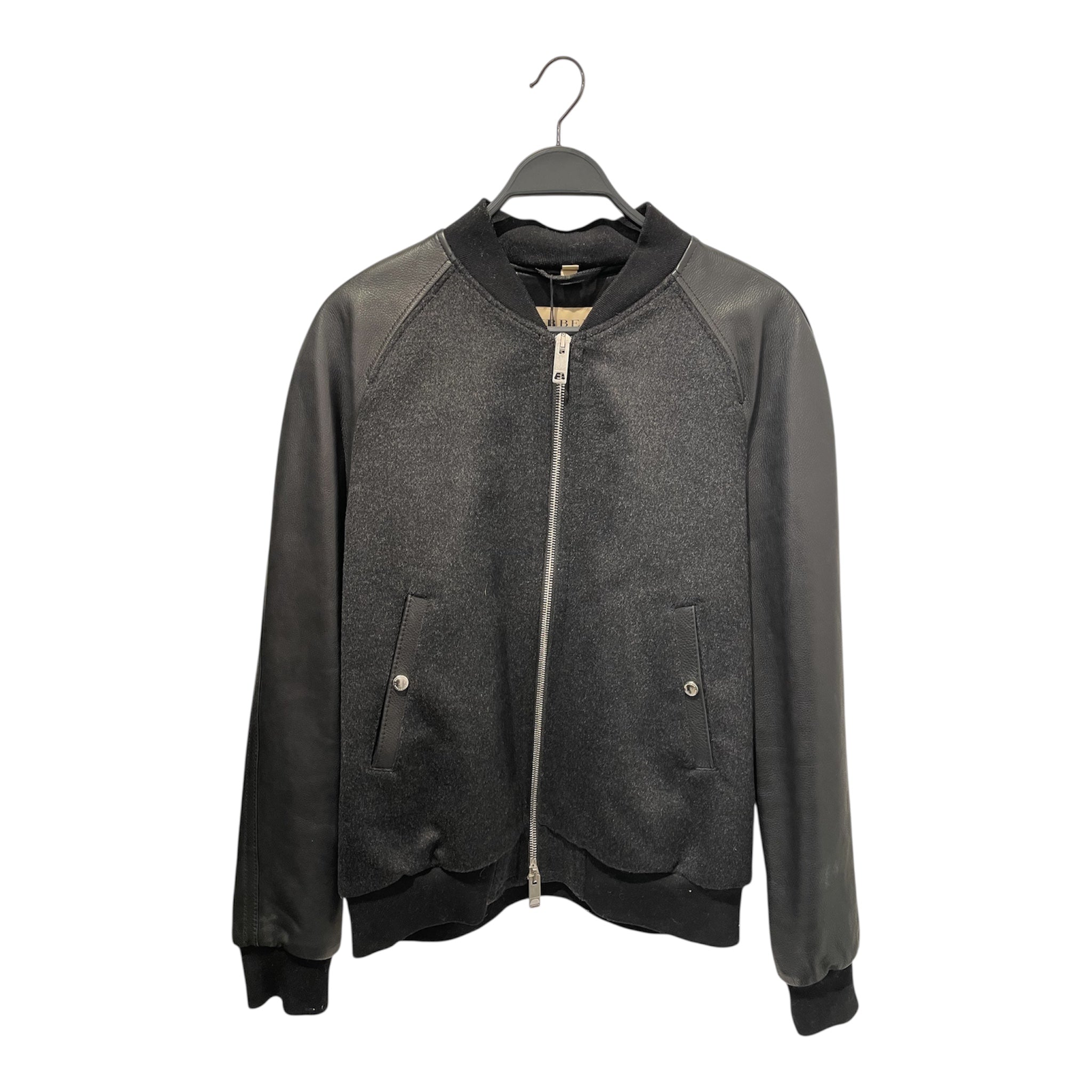 BURBERRY LONDON/Fleece Jkt/L/Wool/BLK/bomber Jacke with wool view 1