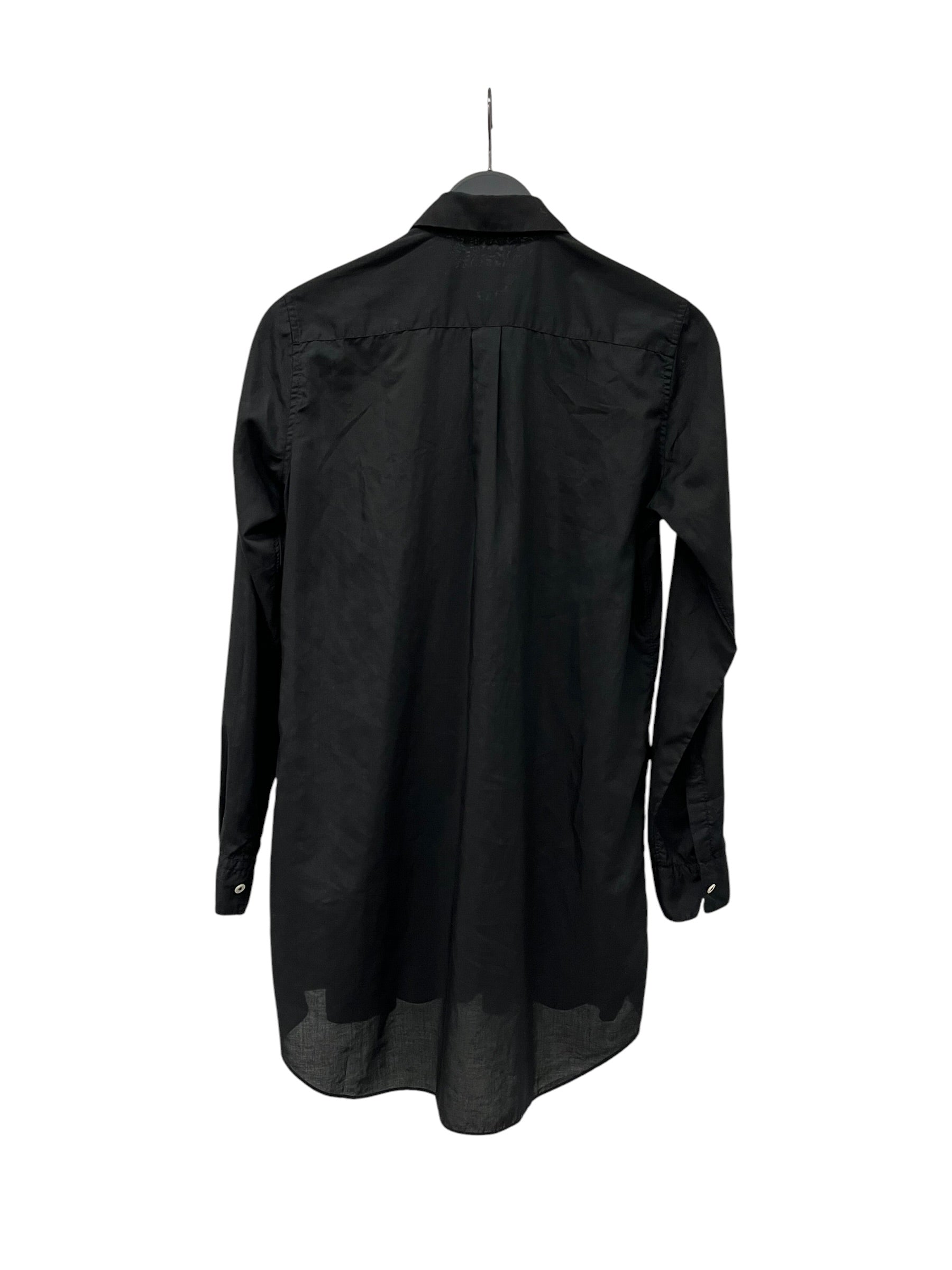 COMME des GARCONS/LS Shirt/M/Cotton/BLK/BOX PLEAT FRONT DETAIL view 2