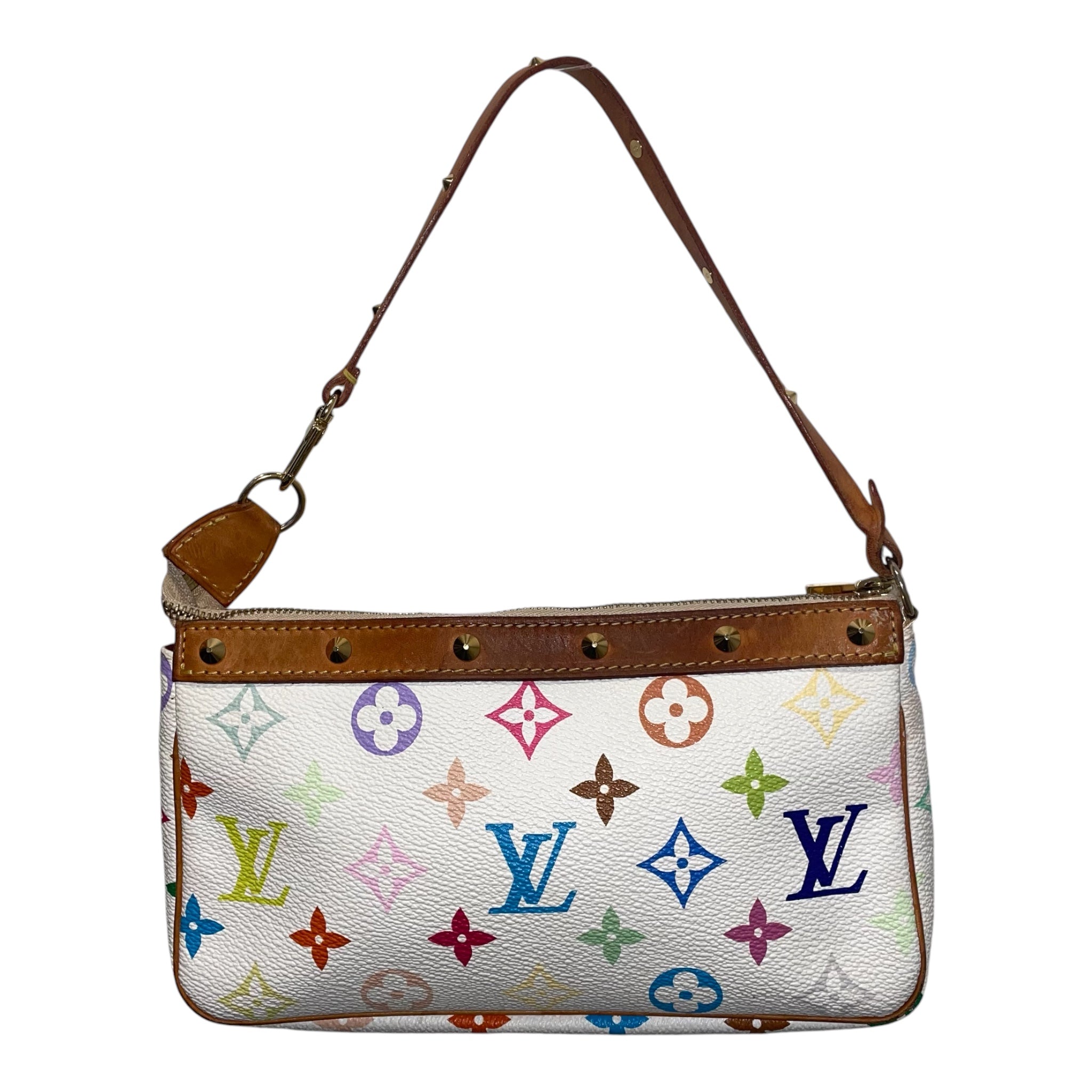 LOUIS VUITTON/Clutch Bag/Monogram/Leather/WHT/MULTICOLOR MONO view 1