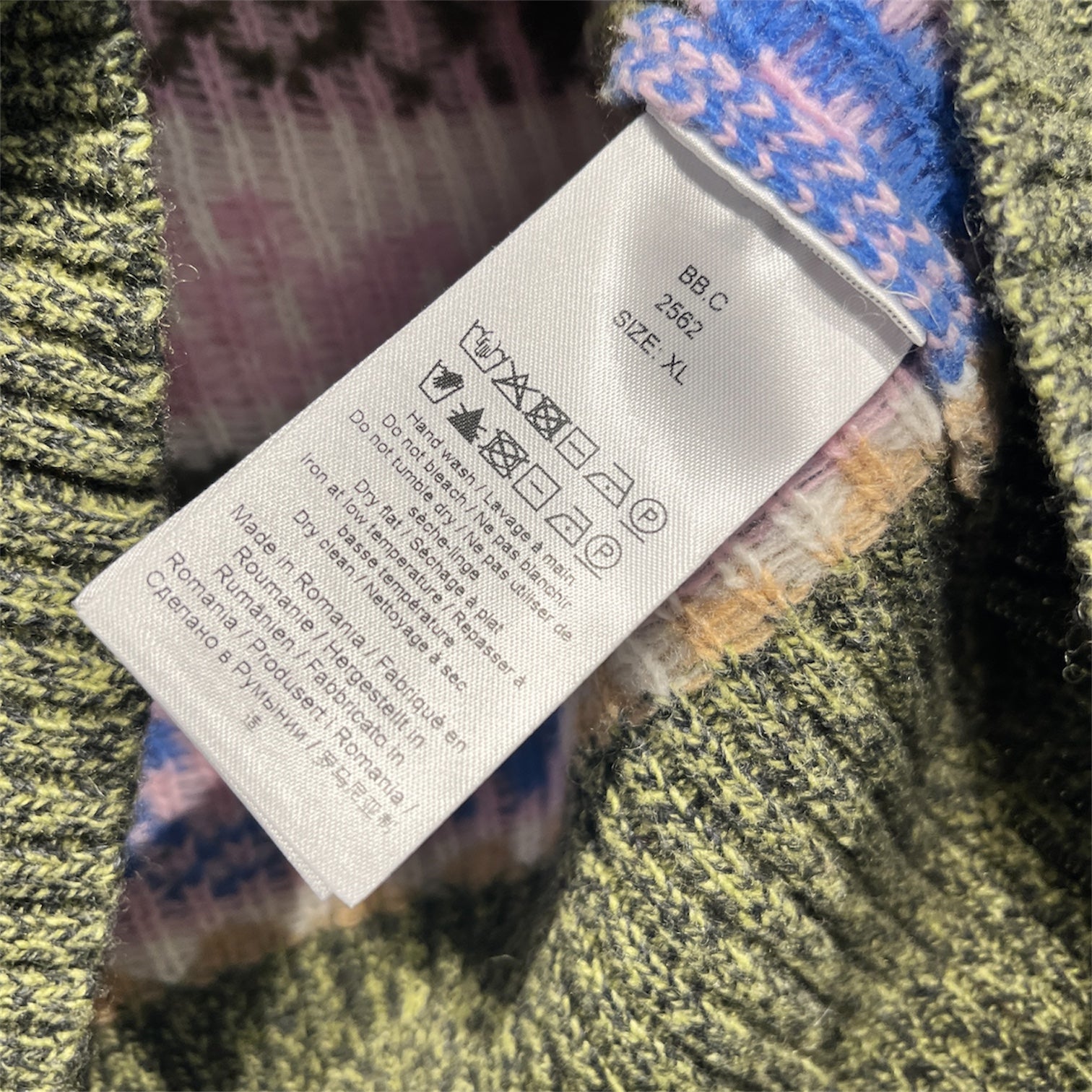 GANNI/Knitted Vest/XL/Monogram/Wool/MLT/Multi/Green/V Neck view 4