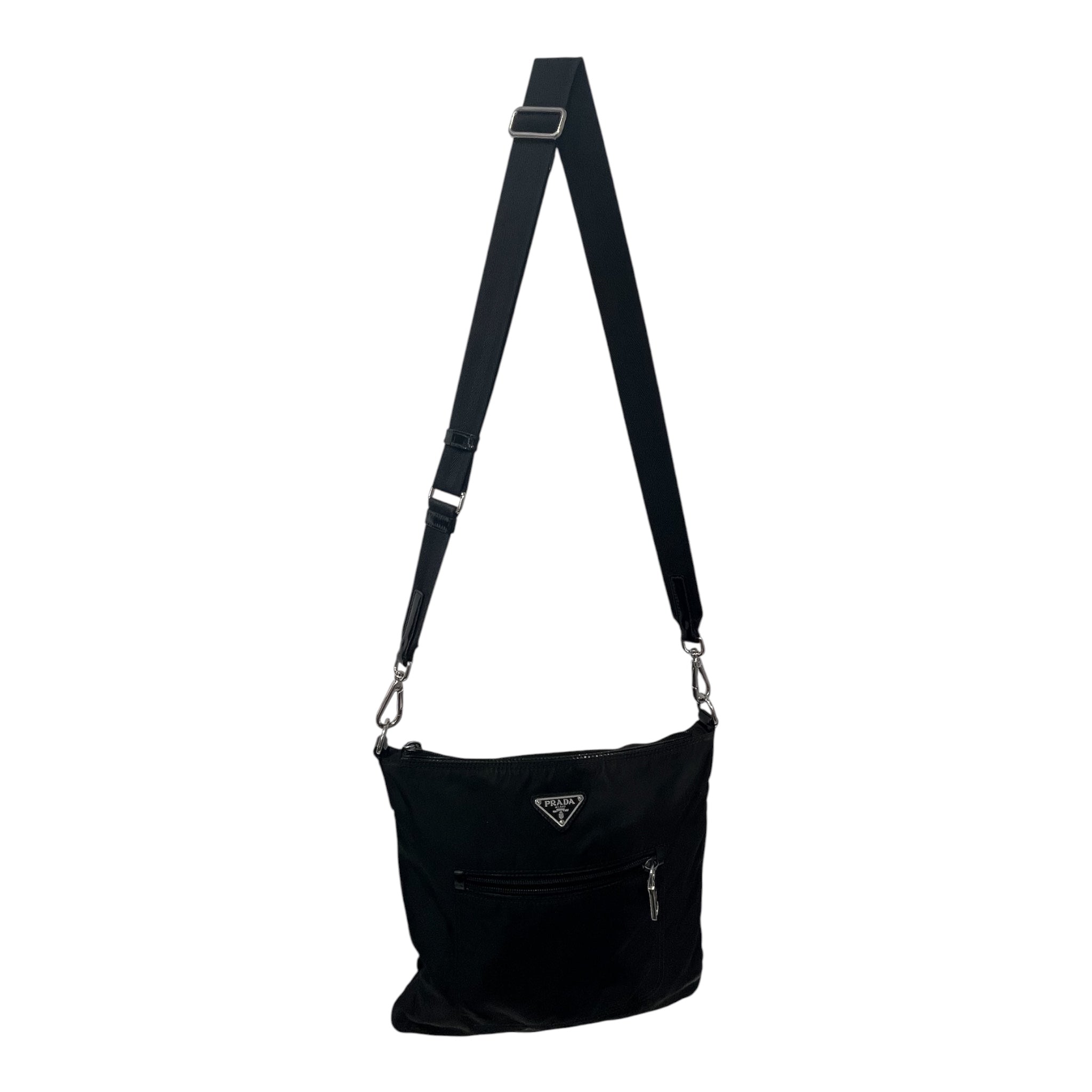 PRADA/Cross Body Bag/Nylon/BLK/messenger bag view 1