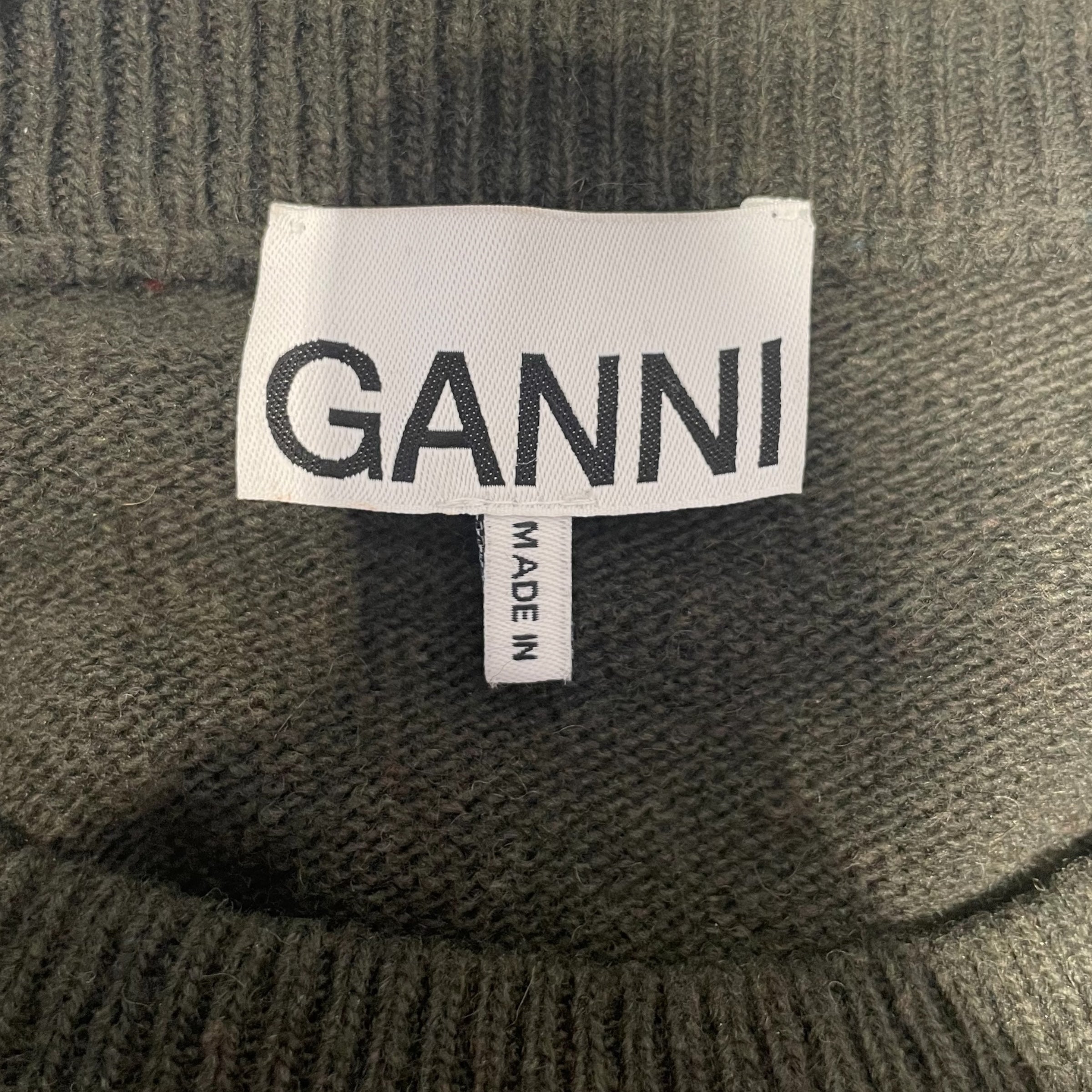 GANNI/Sweater/L/Graphic/Wool/GRN/Cherry have a good day logo view 3