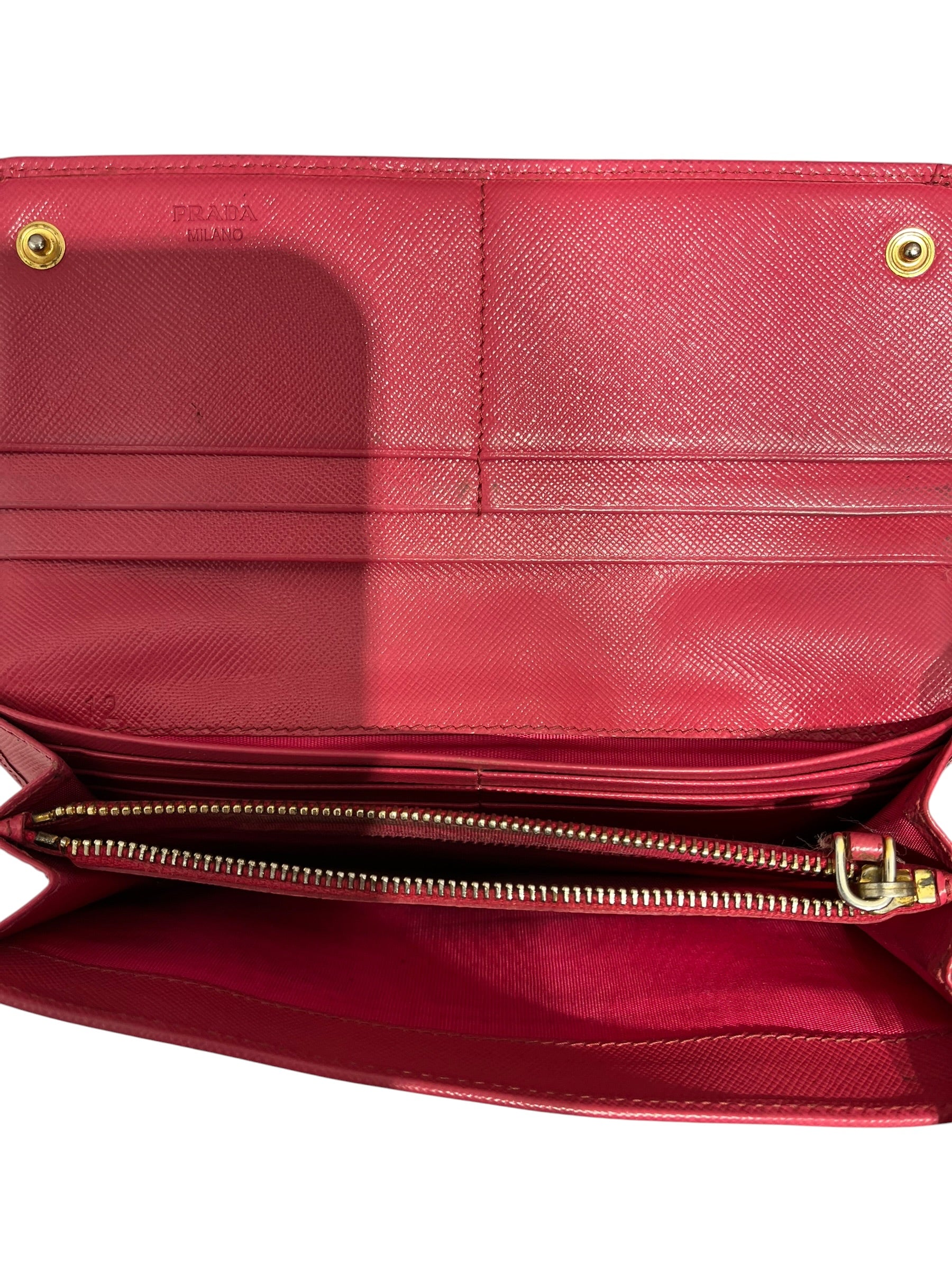 PRADA/Long Wallet/Stripe/Leather/PNK/RIBBON BOW DETAIL view 3