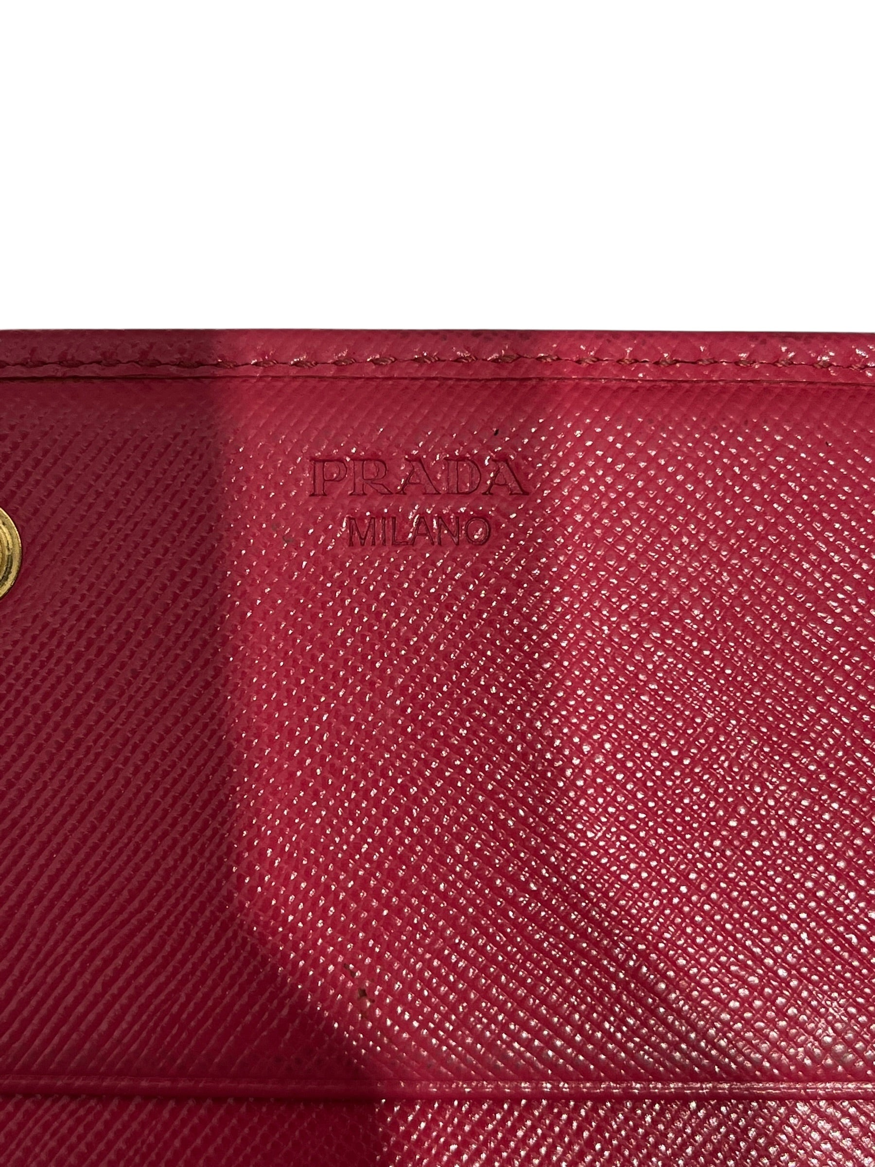 PRADA/Long Wallet/Stripe/Leather/PNK/RIBBON BOW DETAIL view 4