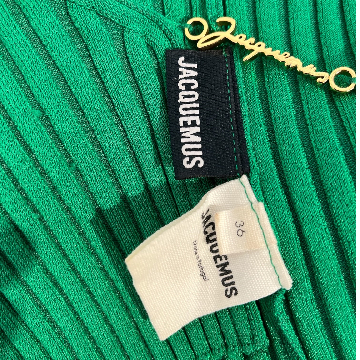 JACQUEMUS/LS Blouse/36/Cotton/GRN/GOLD LOGO CENTER CHEST view 3