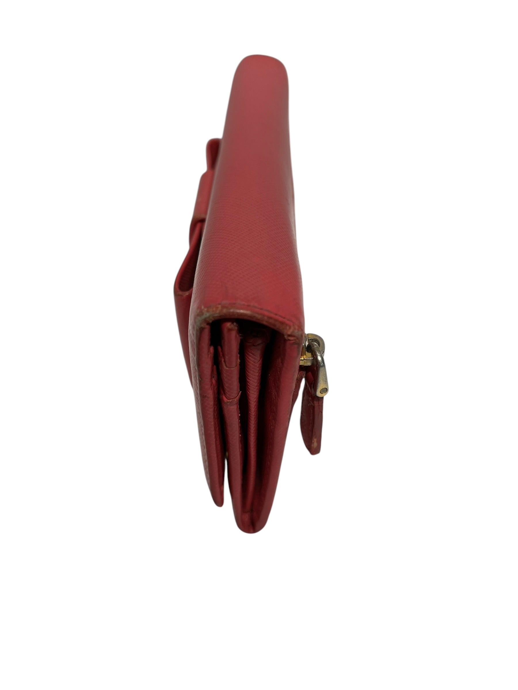 PRADA/Long Wallet/Stripe/Leather/PNK/RIBBON BOW DETAIL view 6