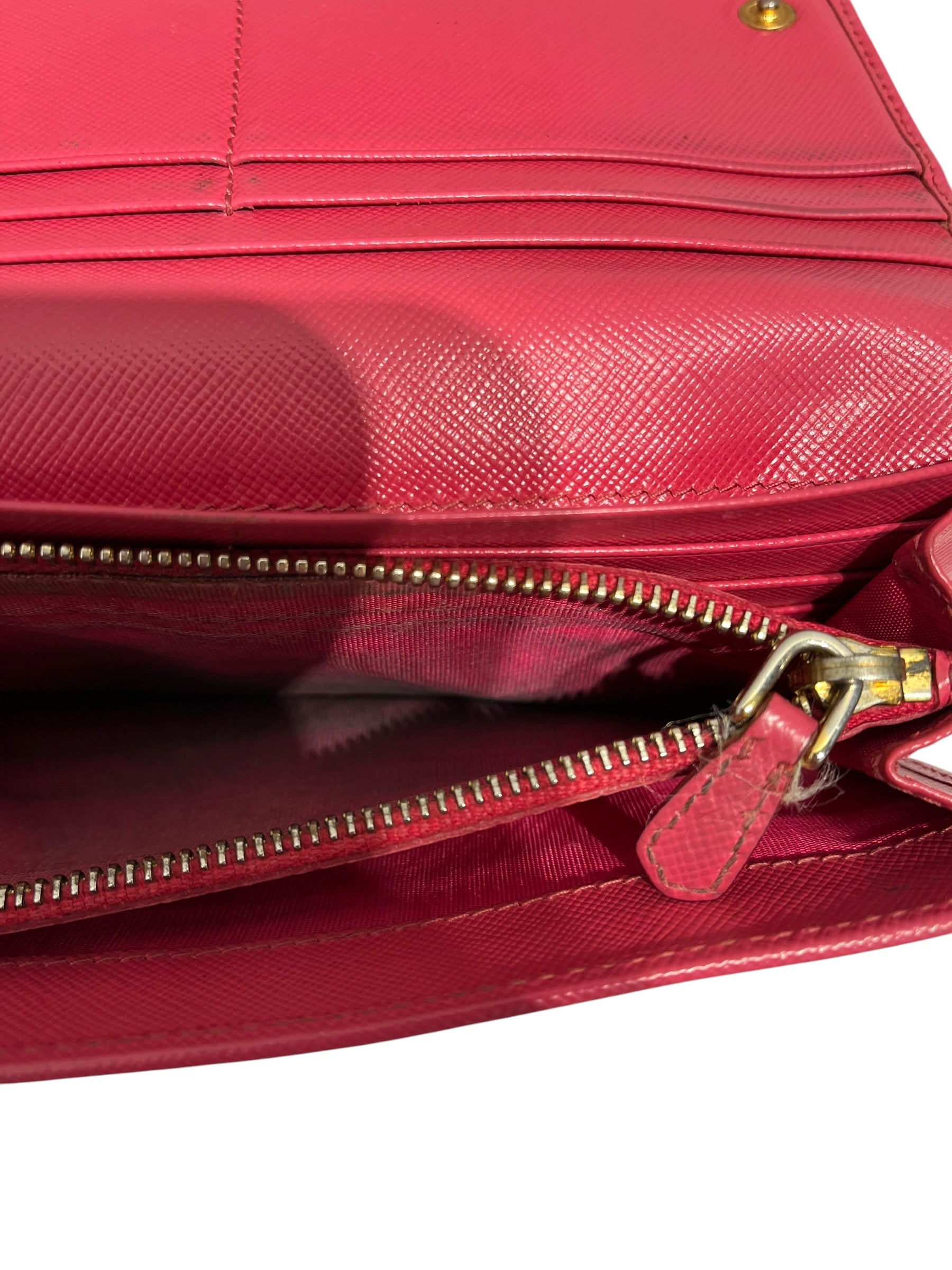 PRADA/Long Wallet/Stripe/Leather/PNK/RIBBON BOW DETAIL view 7