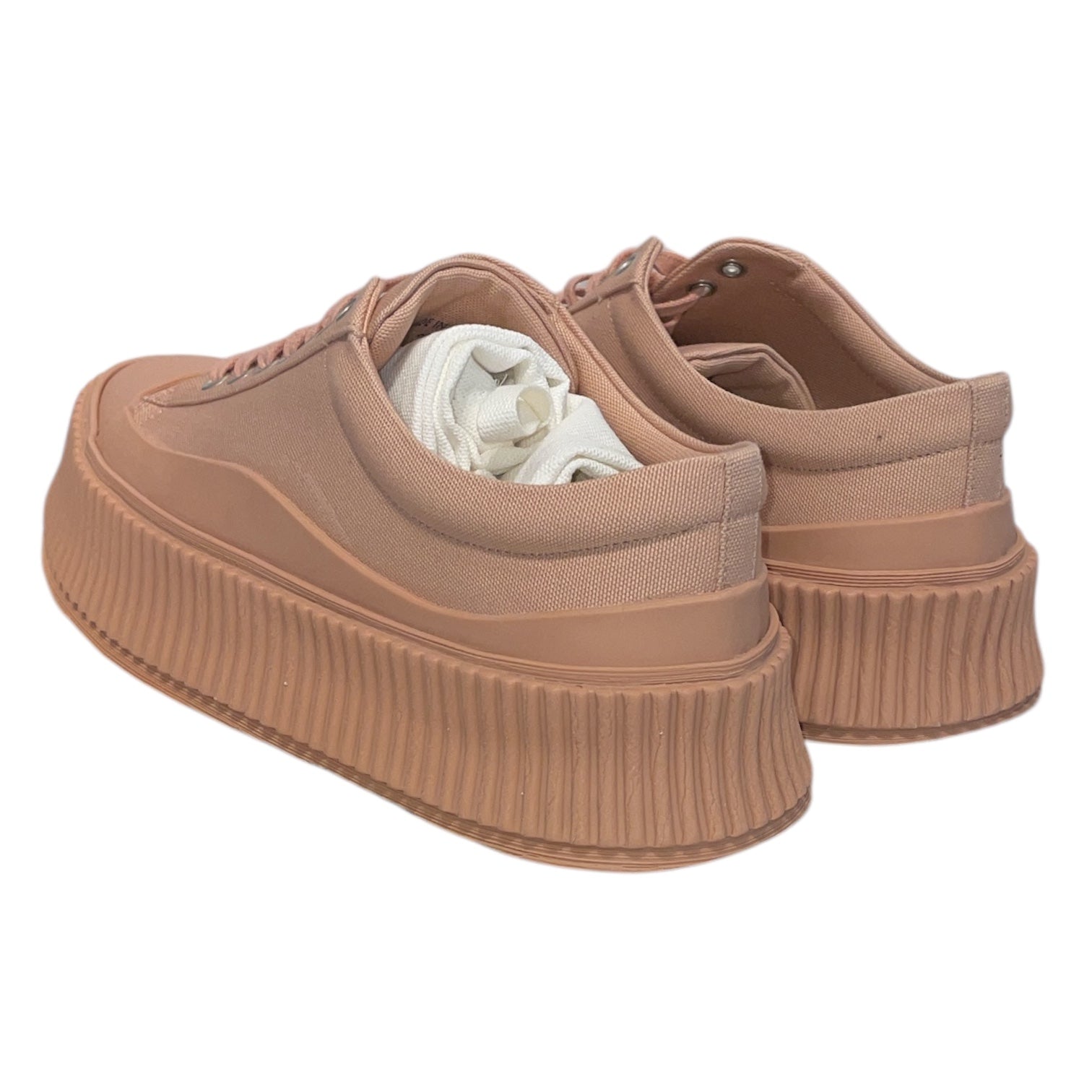 JIL SANDER/Low-Sneakers/US 7/Cotton/PNK/Cloth Lace Up view 2