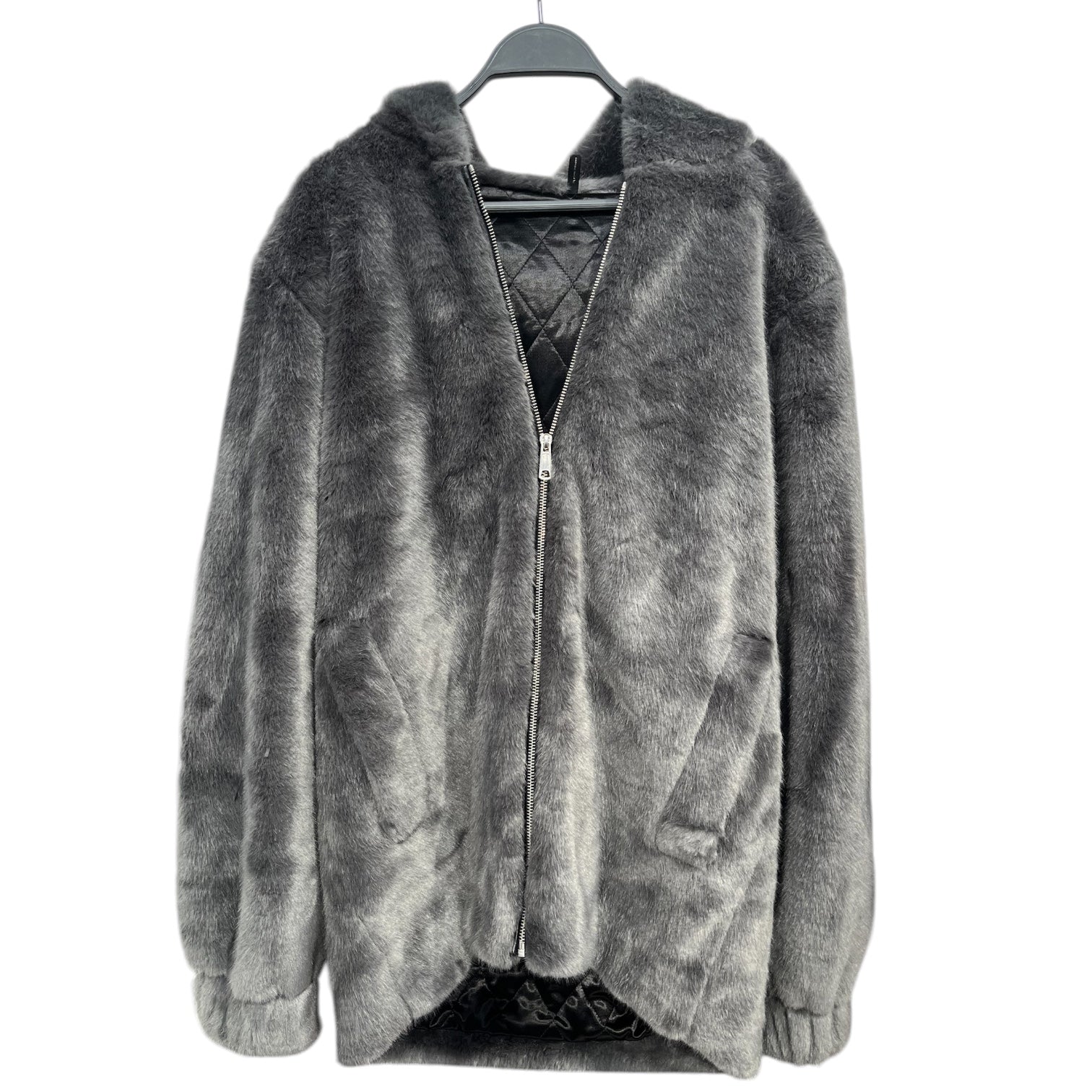 Helmut Lang/Jacket/M/Faux Fur/GRY/Helmut lang faux fur bomber view 1