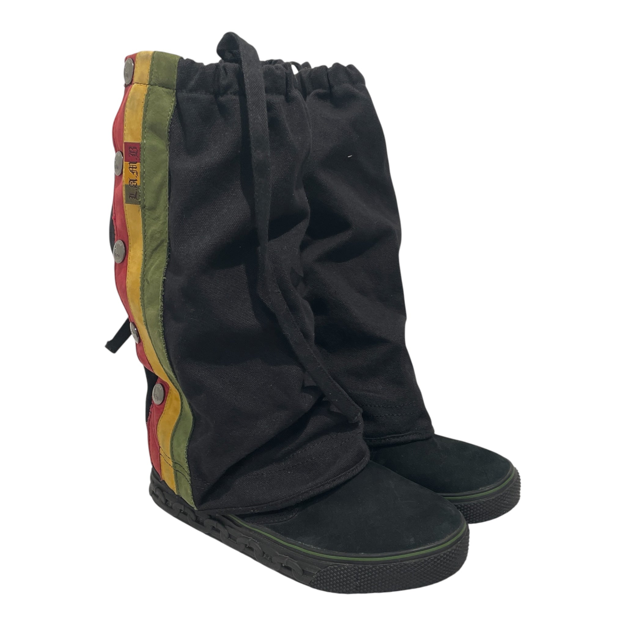 L.A.M.B /Boots/US 6/Stripe/Cotton/BLK/ view 1