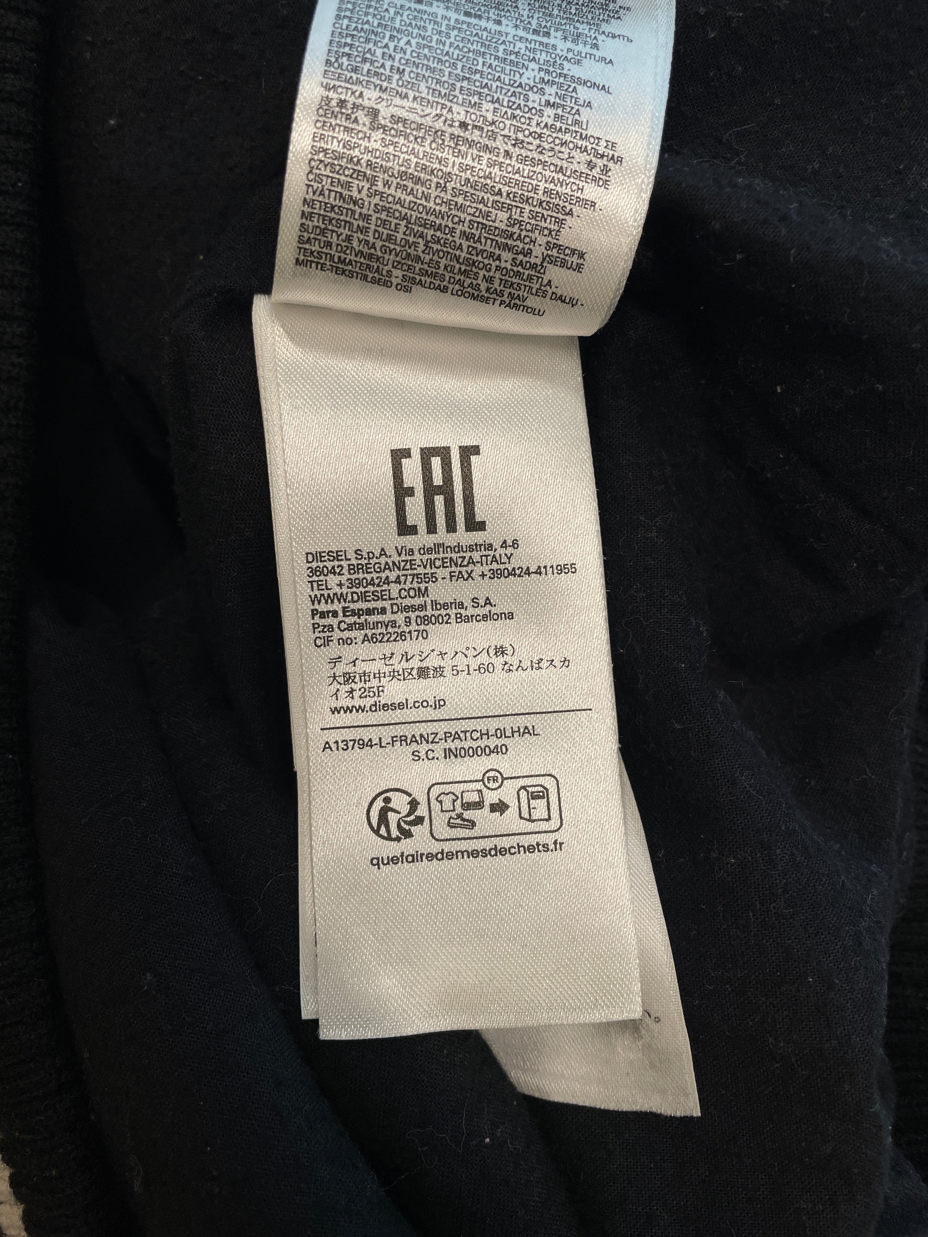 DIESEL/Jacket/50/Cotton/BLK/varsity jacket/ leather sleeve view 6