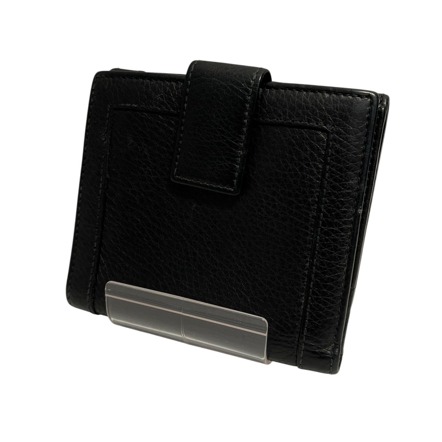 GUCCI/TOM FORD/Bifold Wallet/Leather/BLK/silver stud hardware blk bi fo view 2