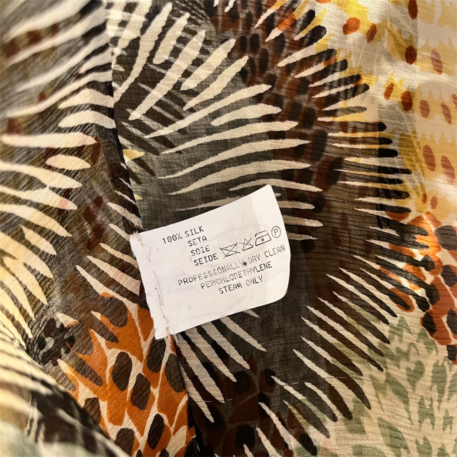 MISSONI/LS Blouse/S/Floral Pattern/Silk/MLT/Puff Sleeve/ornge,blue,blck, sheer view 4