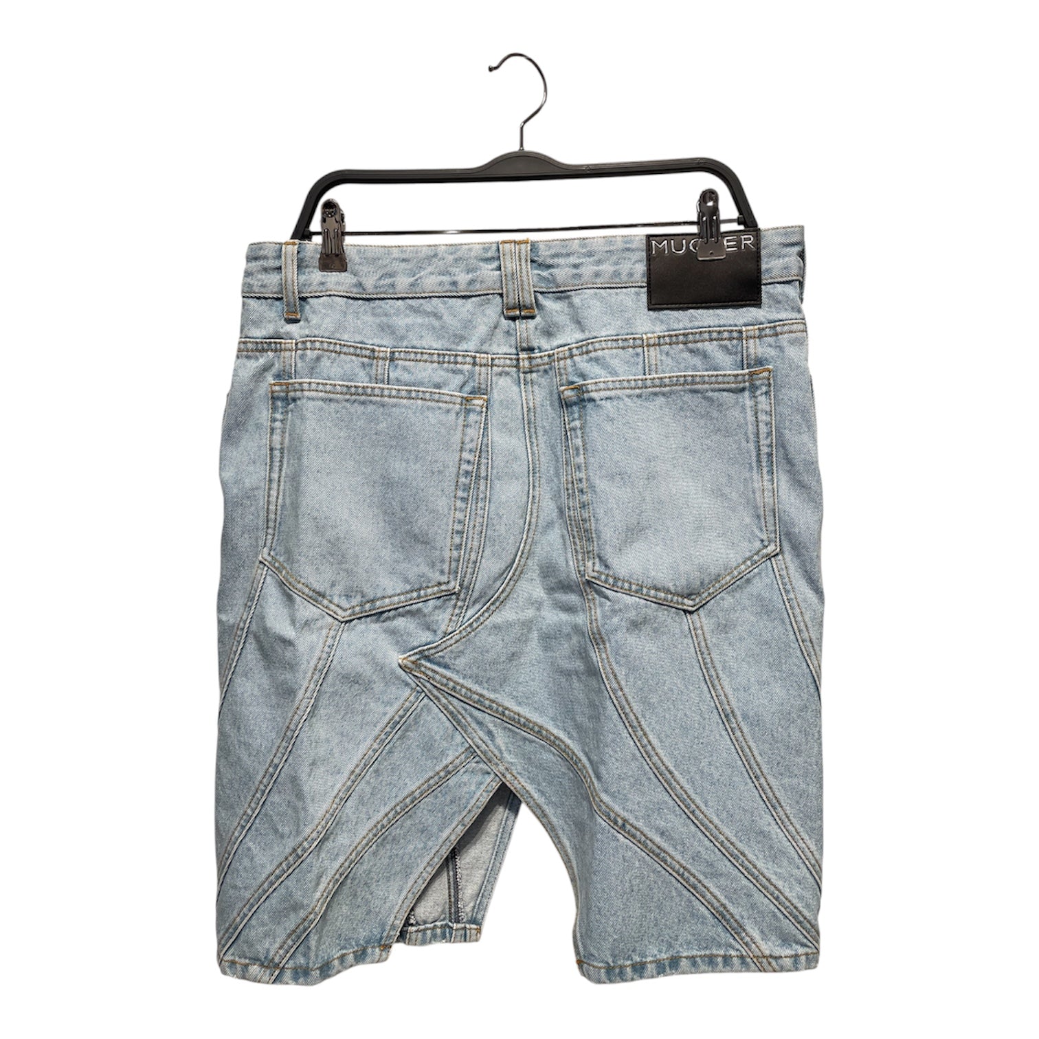 MUGLER/Skirt/44/Denim/IDG/SPIRAL DENIM MINI SKIRT view 2