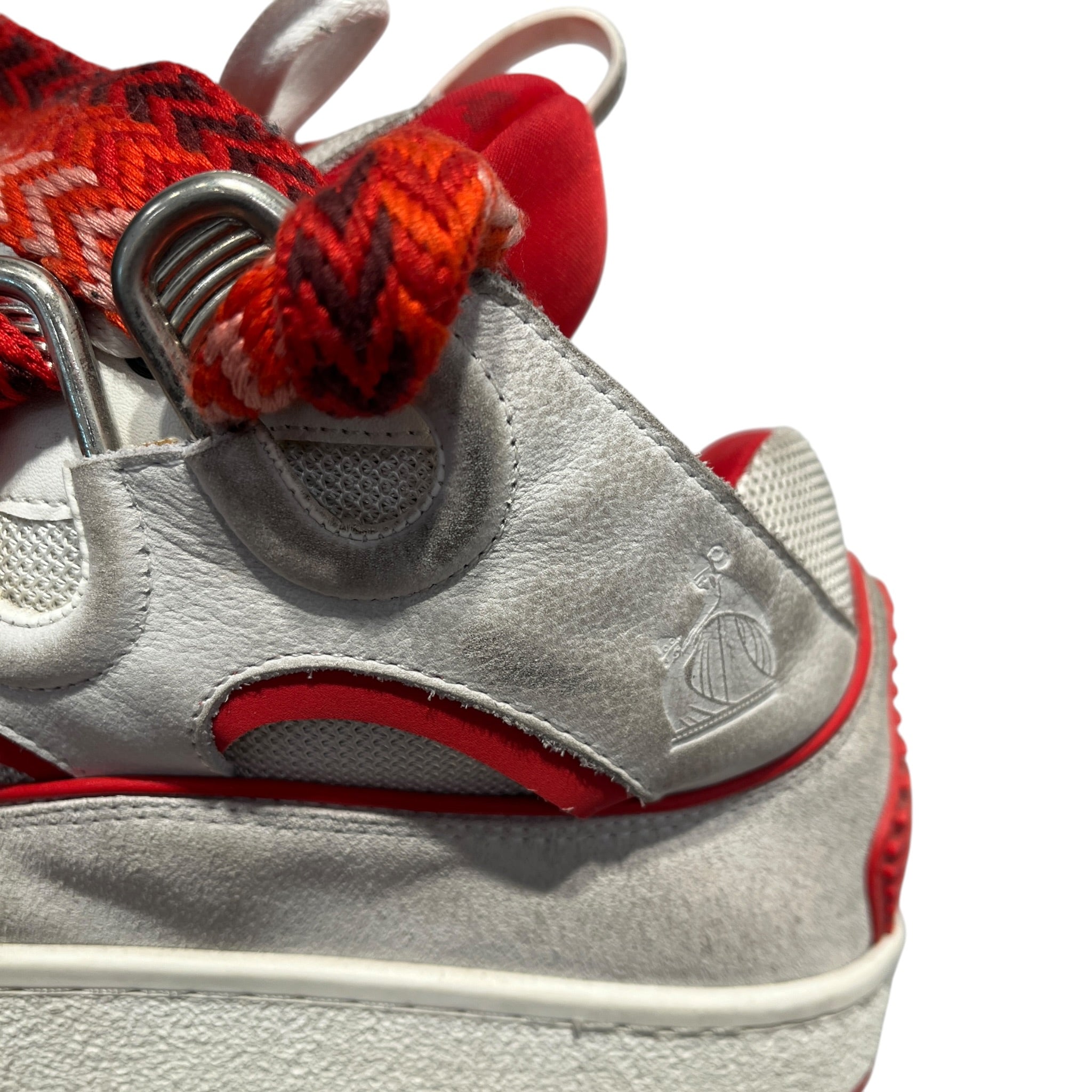 LANVIN/Low-Sneakers/US 11/All Over Print/Suede/RED/Tassel/Chunky Curb Sneakers in Red view 4