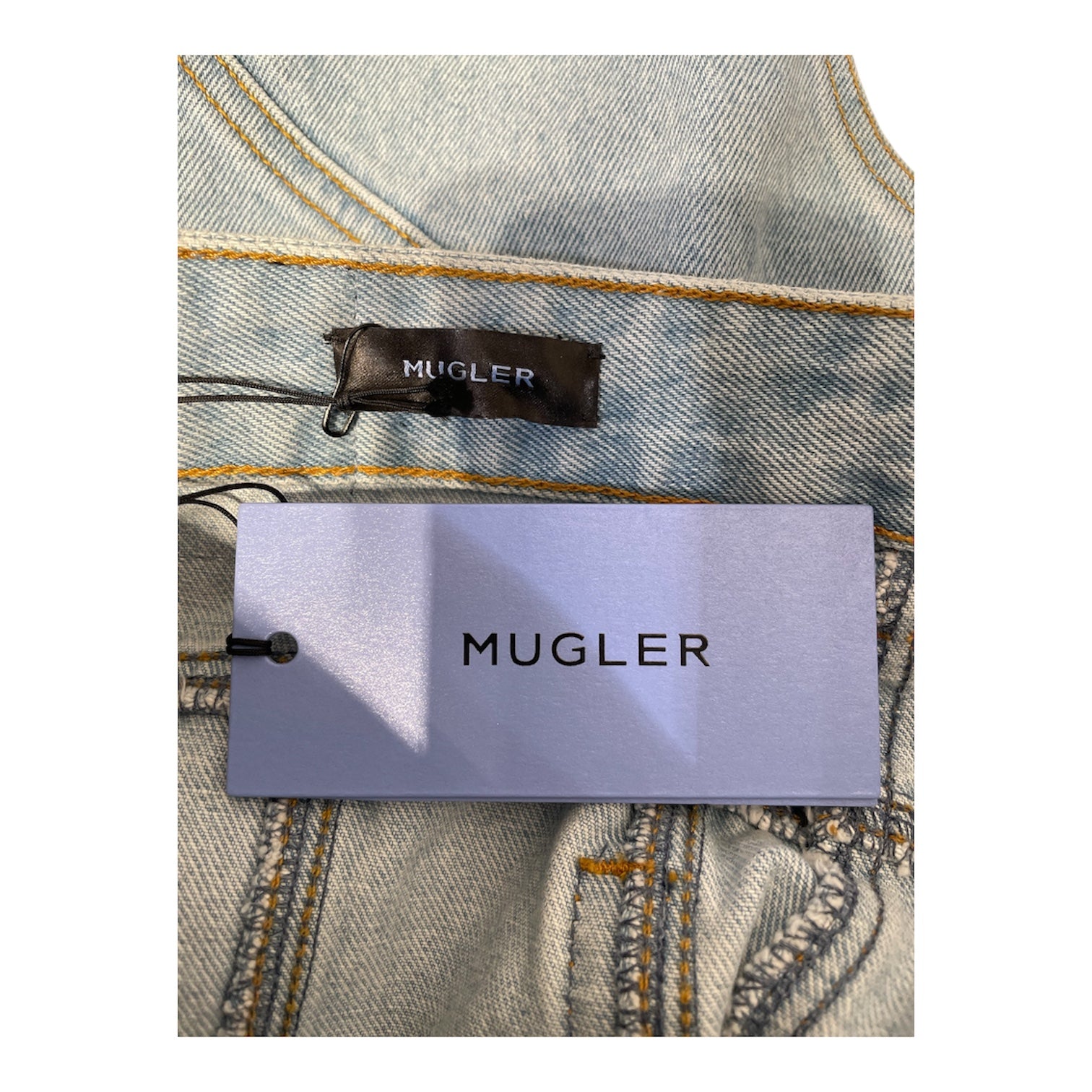 MUGLER/Skirt/44/Denim/IDG/SPIRAL DENIM MINI SKIRT view 3