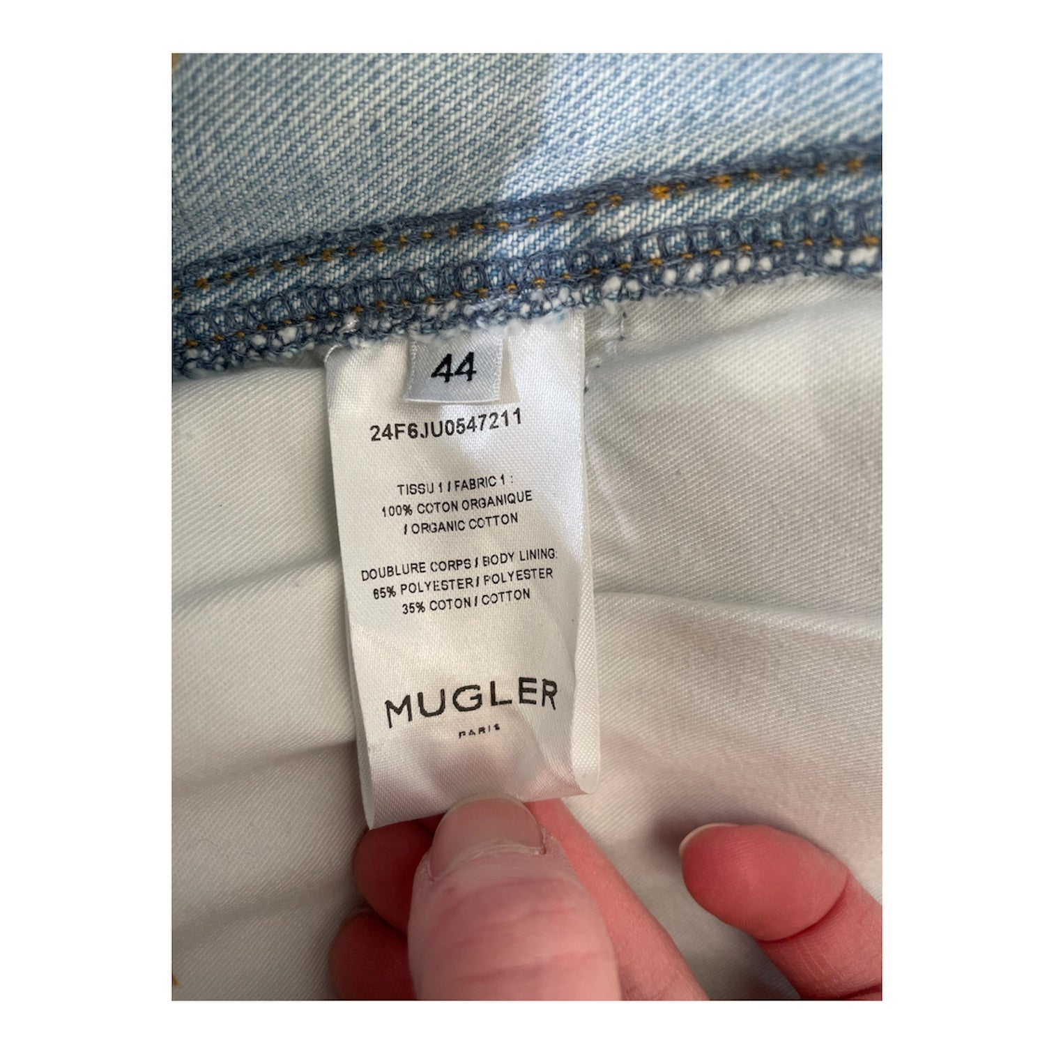 MUGLER/Skirt/44/Denim/IDG/SPIRAL DENIM MINI SKIRT view 4