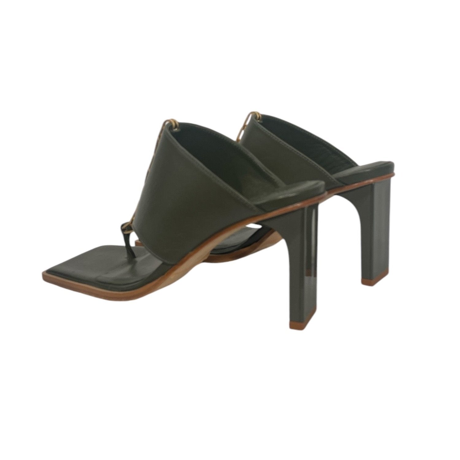 DION LEE/Heels/EU 35/Leather/GRN/GOLD CHAINLINK view 2