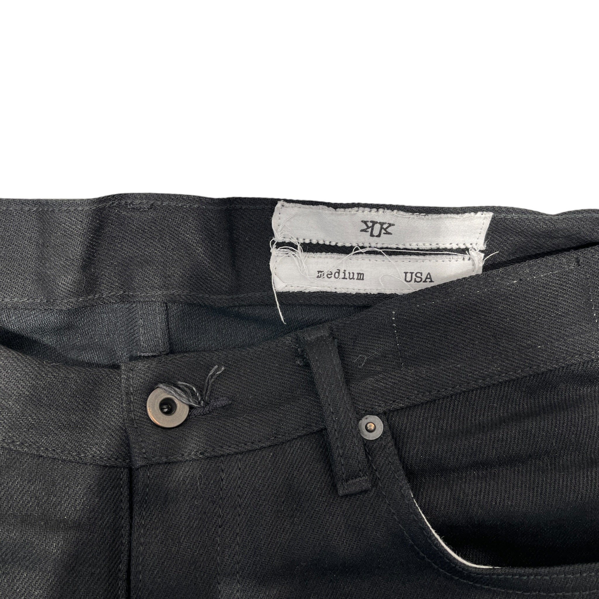 K-TWO STUDIOS/Straight Pants/M/Cotton/BLK/selvedge jet black pants view 3