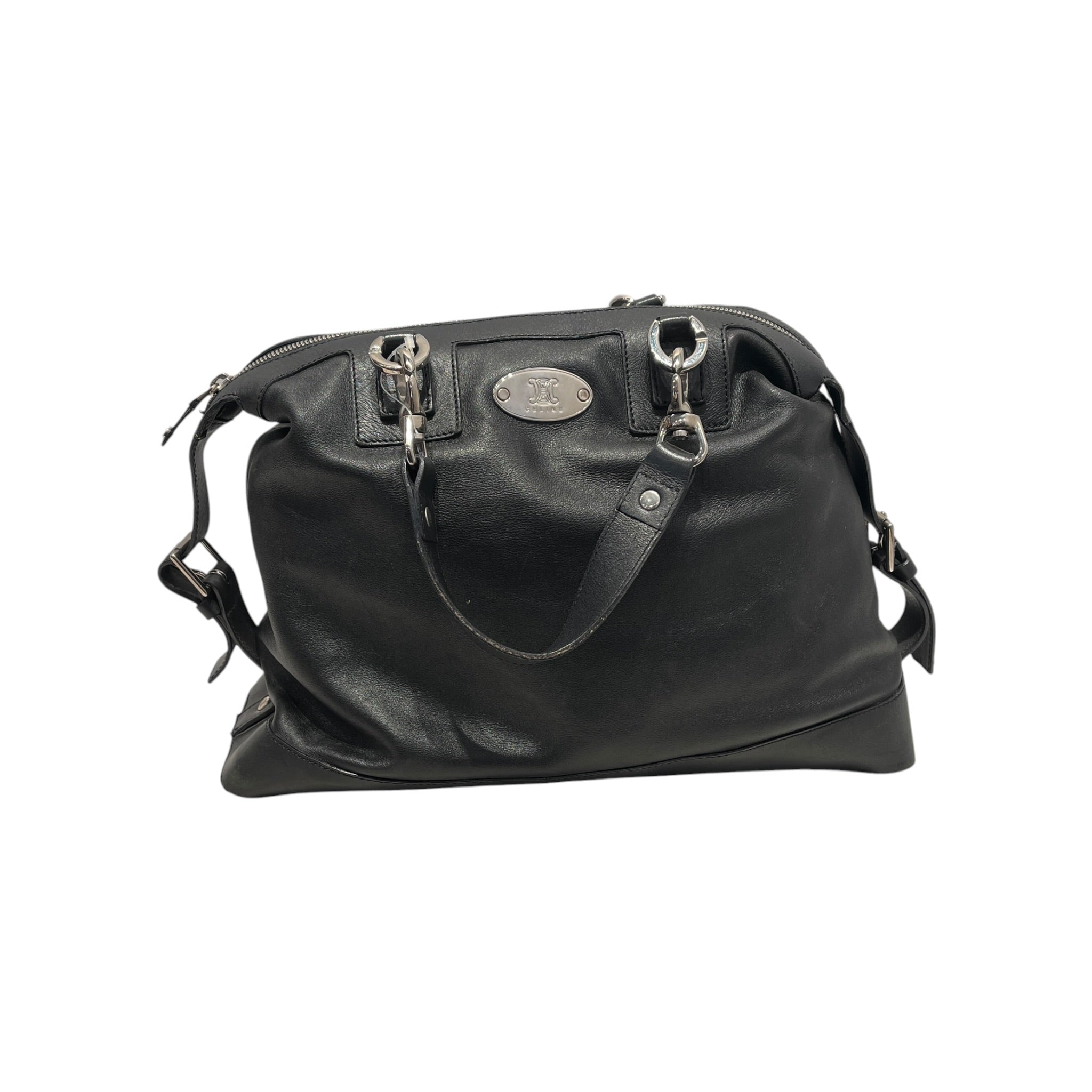 CELINE/Tote Bag/Leather/BLK/silver hardware view 1