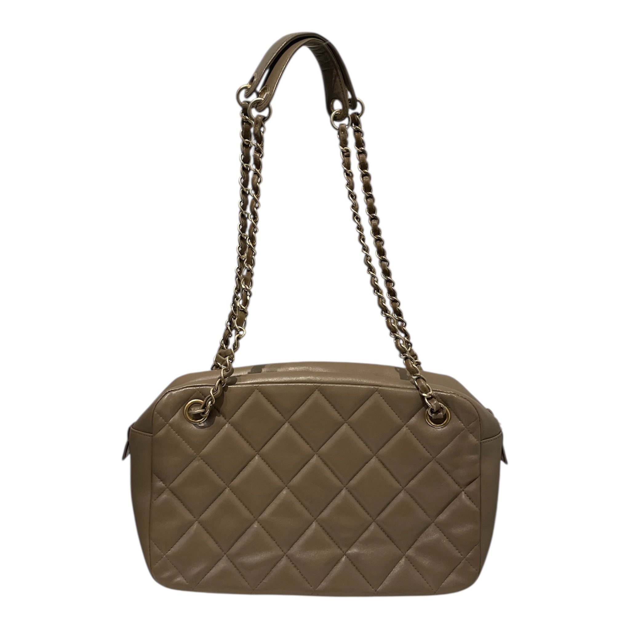 CHANEL/Cross Body Bag/Leather/BEG/CC CAMBON QUILTED CAMERA view 2
