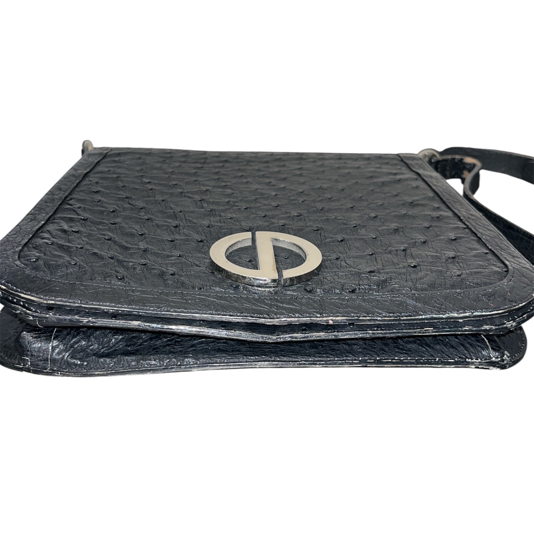 Christian Dior/Hand Bag/GRY/OSTRICH SHOUDLER BAG view 3