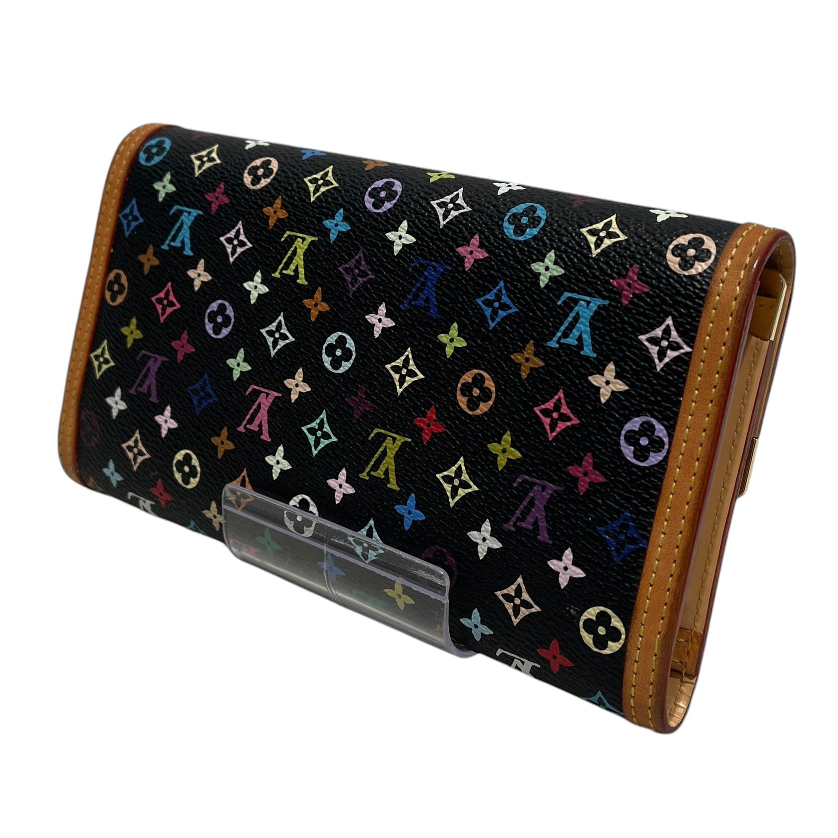 LOUIS VUITTON/Trifold Wallet/Leather/BLK/TAKASHI MARUKAMI BLACK view 2