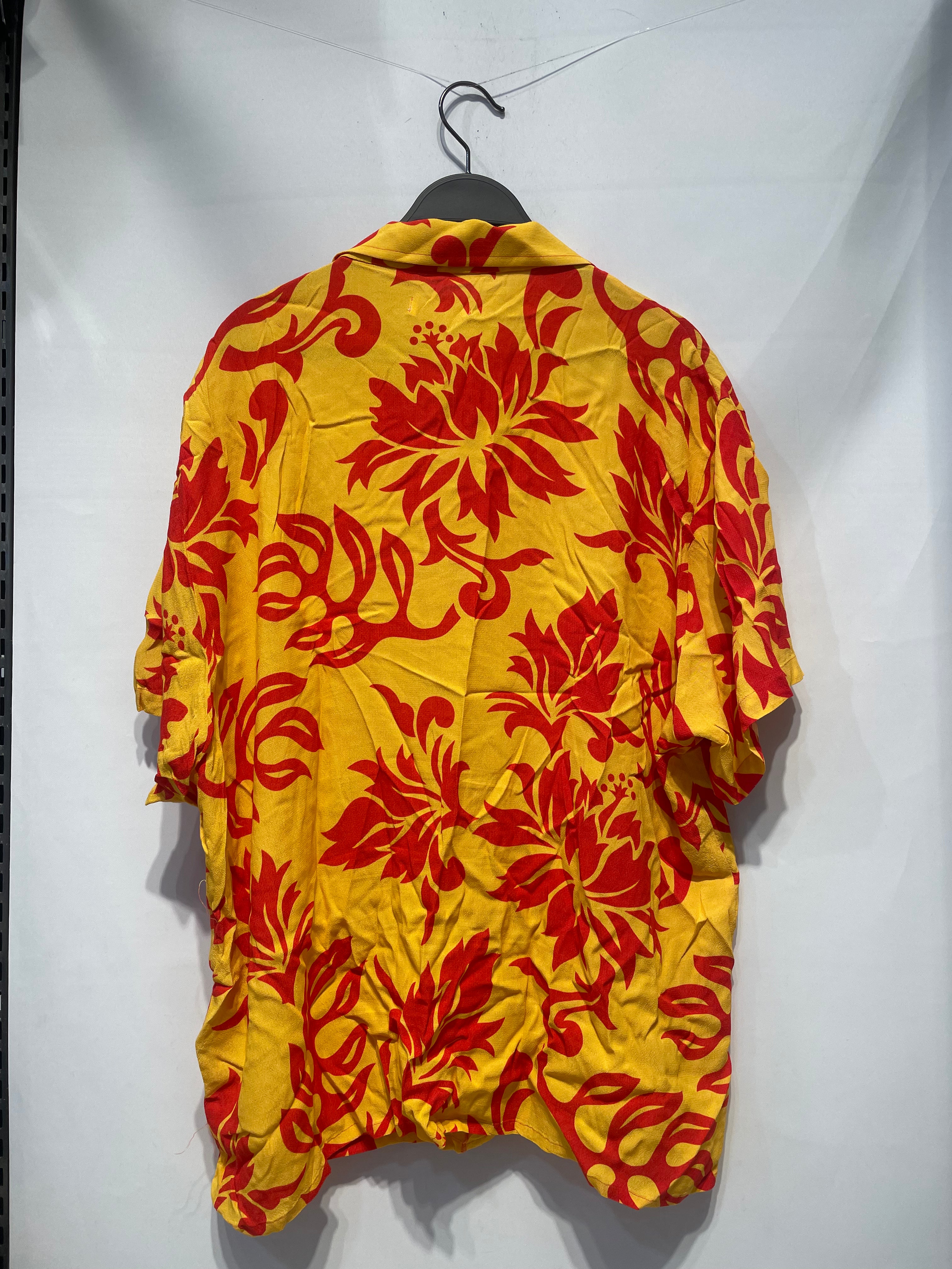 ERL/Hawaiian Shirt/L/Polyester/GLD/Open Coller/Floral Pattern/ view 2