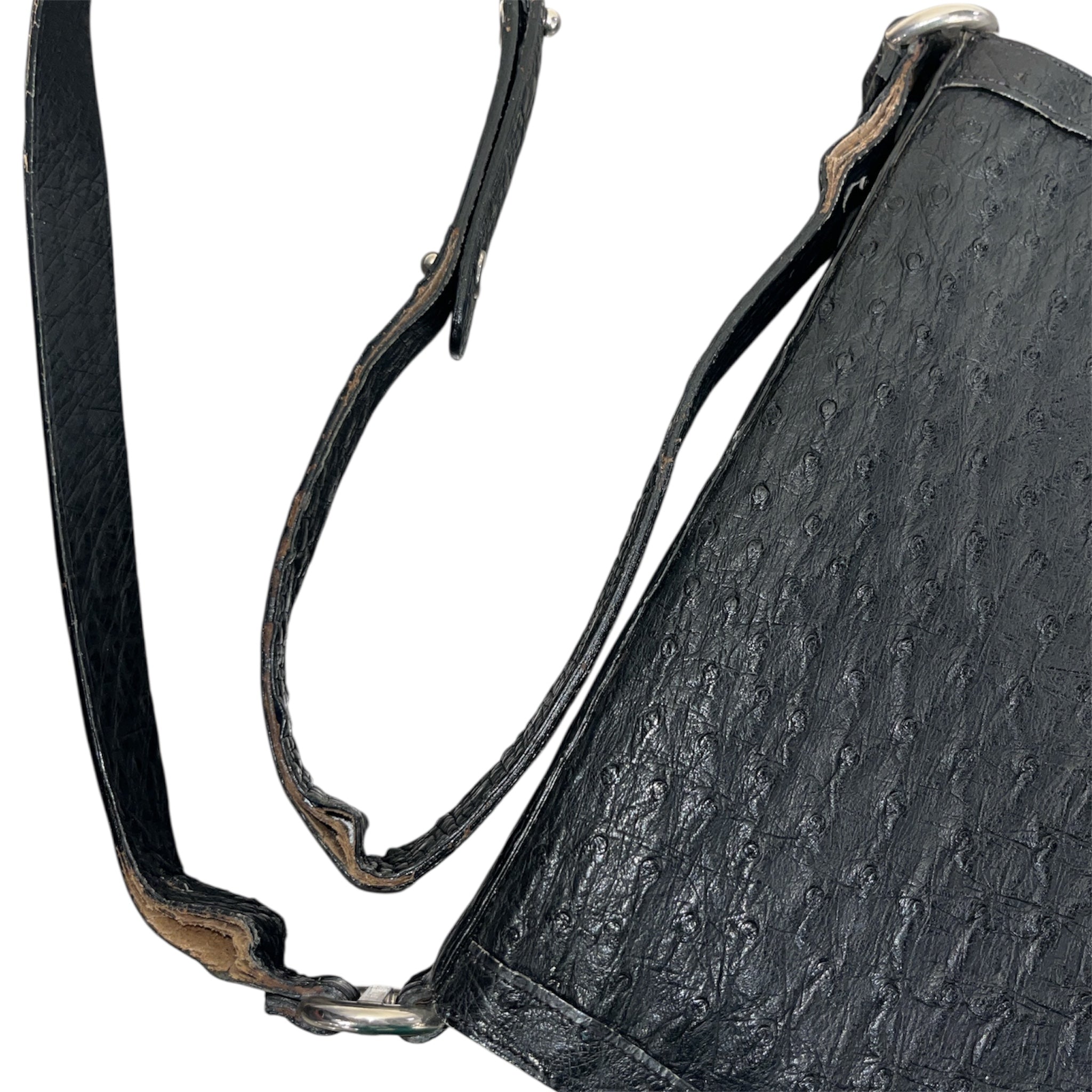 Christian Dior/Hand Bag/GRY/OSTRICH SHOUDLER BAG view 6