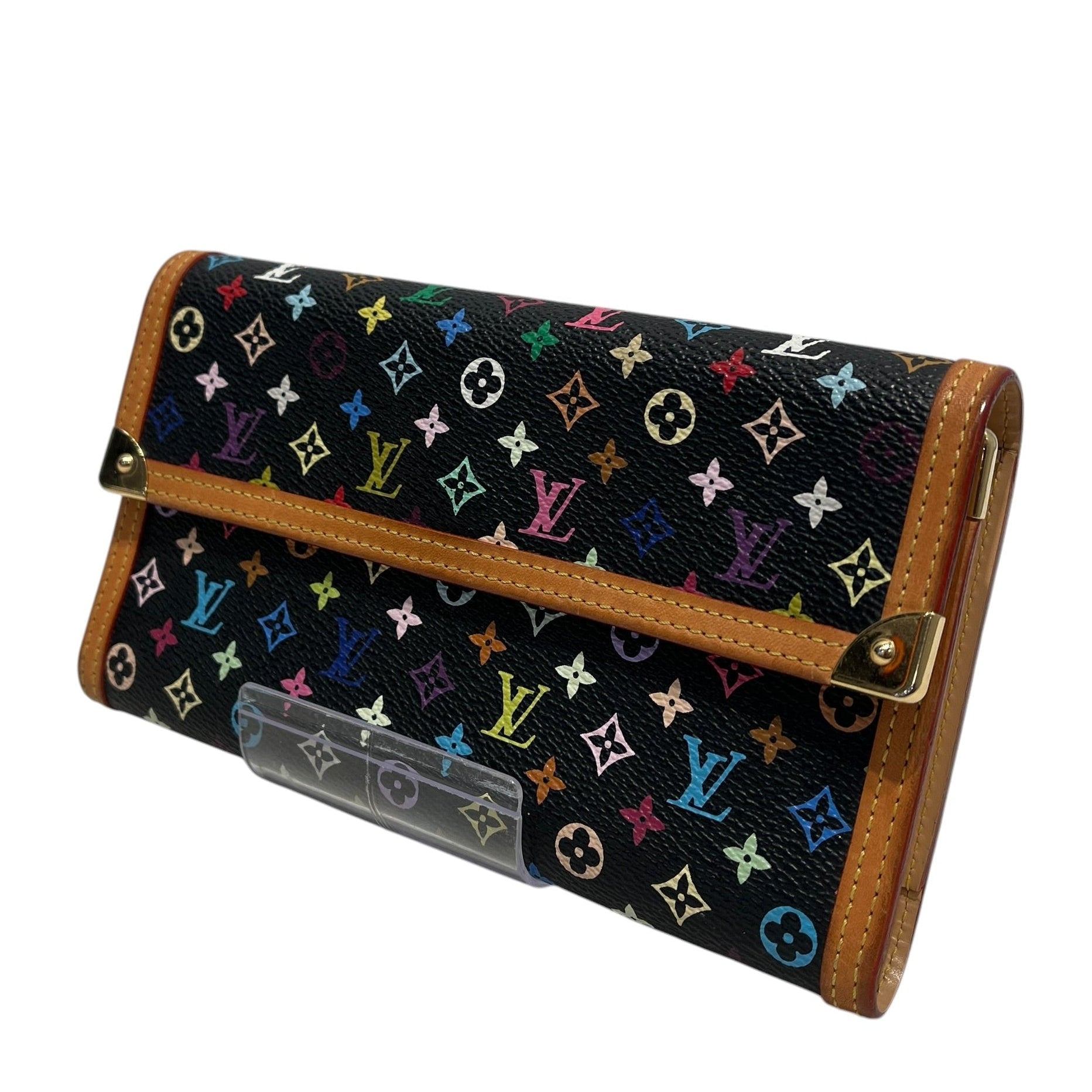 LOUIS VUITTON/Trifold Wallet/Leather/BLK/TAKASHI MARUKAMI BLACK view 1