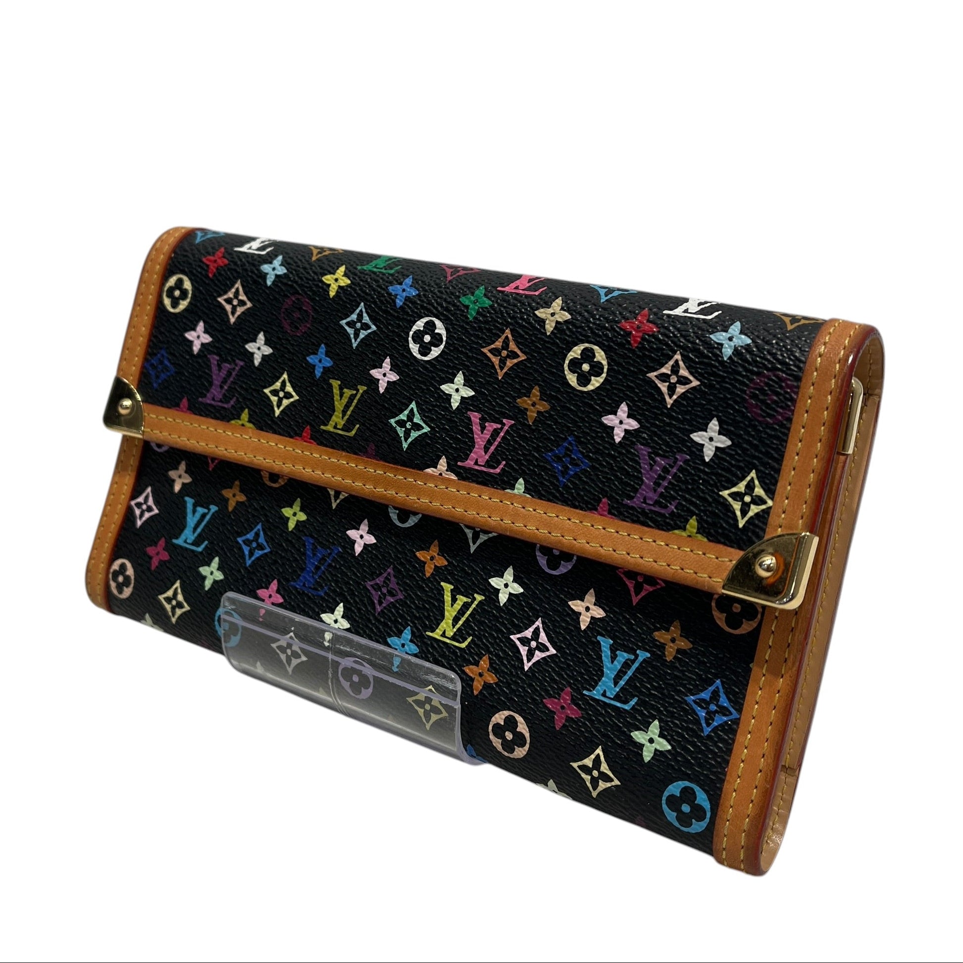LOUIS VUITTON/Trifold Wallet/Leather/BLK/TAKASHI MARUKAMI BLACK view 1