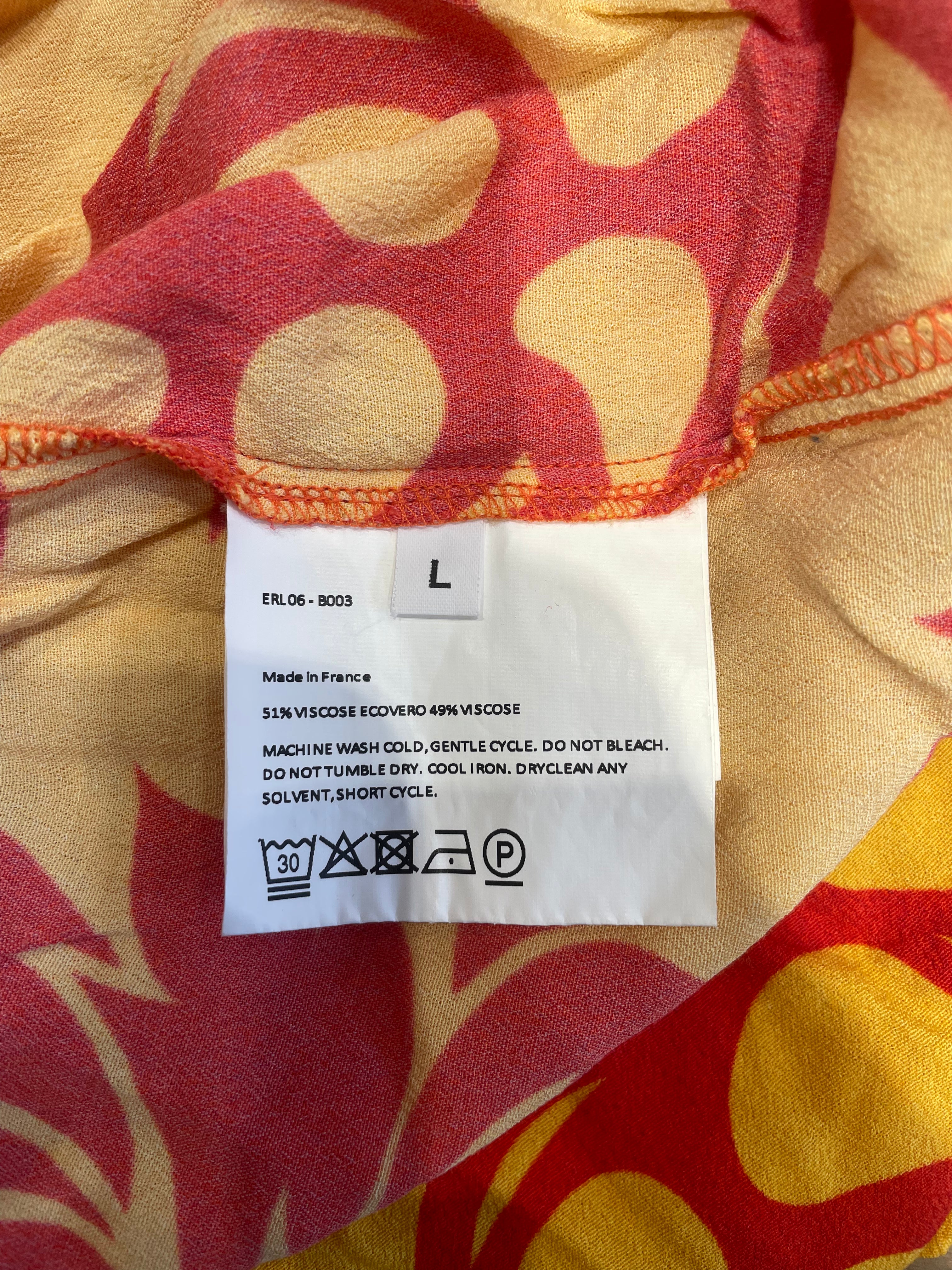 ERL/Hawaiian Shirt/L/Polyester/GLD/Open Coller/Floral Pattern/ view 4