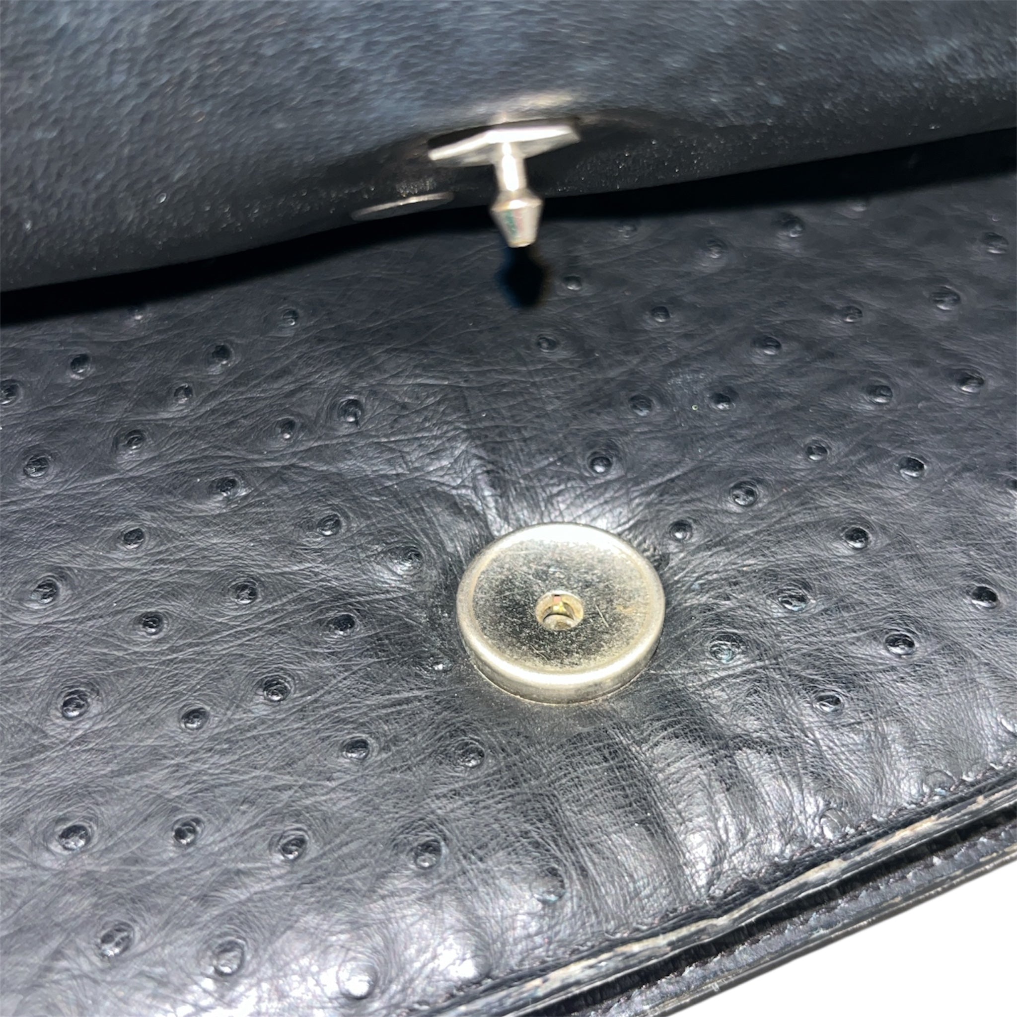 Christian Dior/Hand Bag/GRY/OSTRICH SHOUDLER BAG view 7