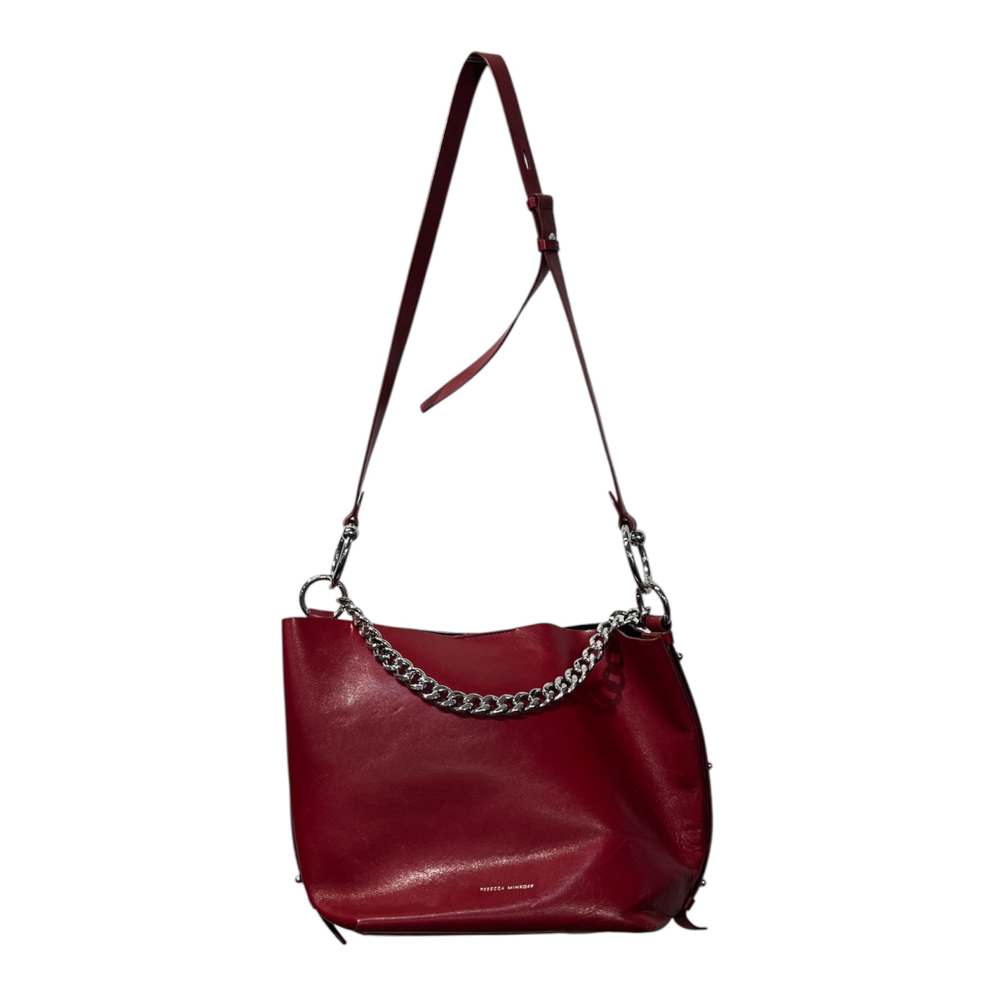 REBECCA MINKOFF/Hand Bag/Leather/RED/Silver Studded Dual Strap view 1