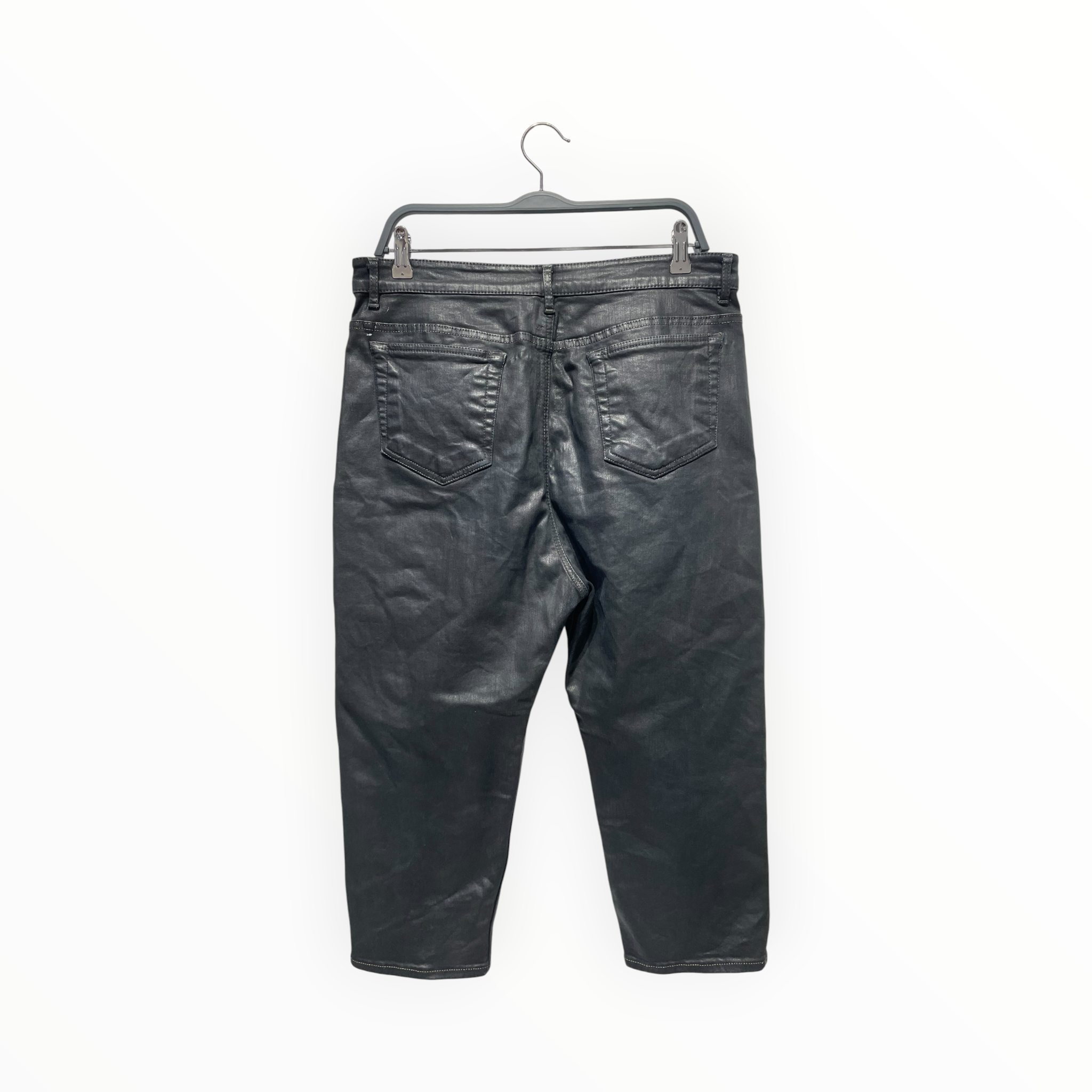 RICK OWENS DRKSHDW/Cropped Pants/29/Cotton/BLK/Button Fly/collapse cut view 2