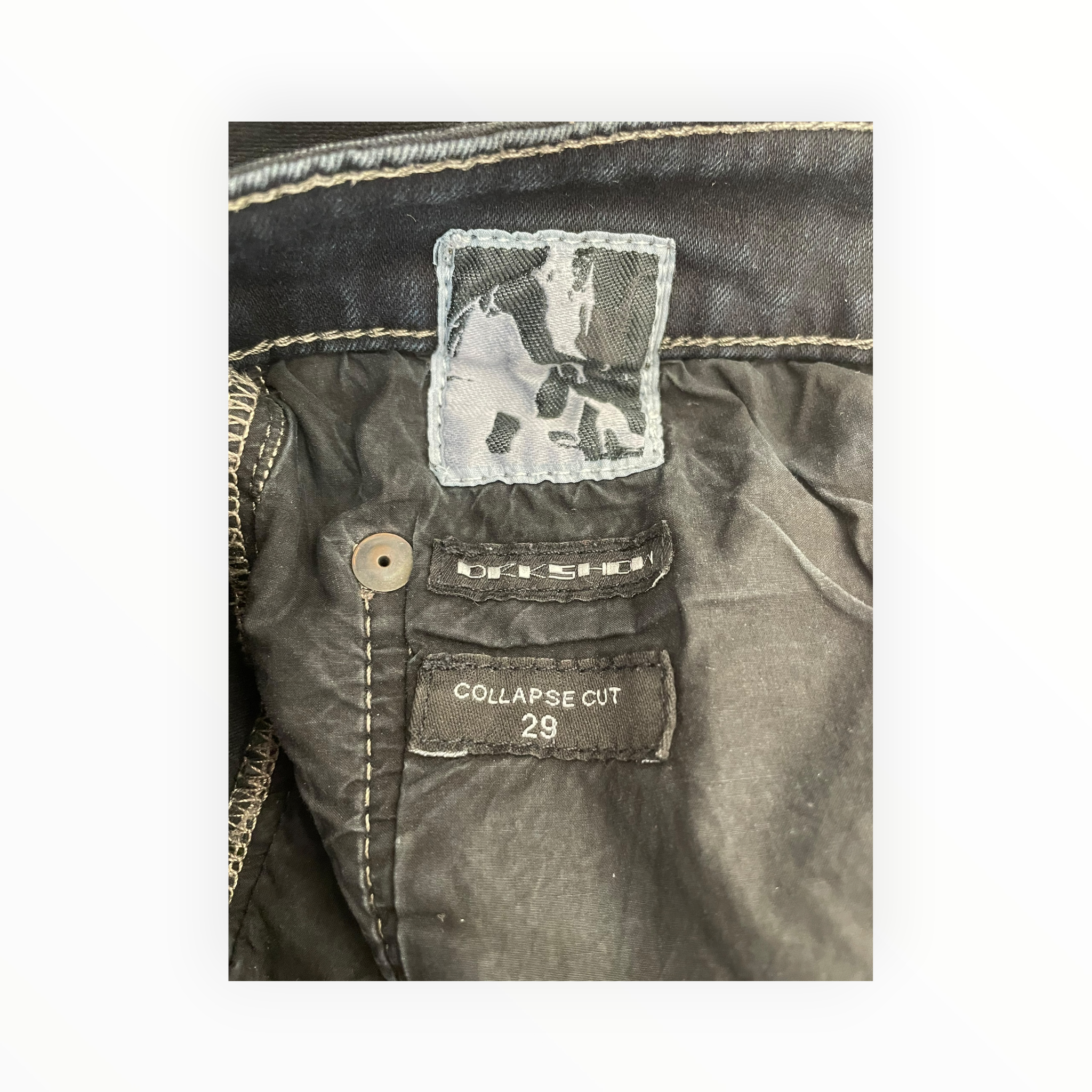 RICK OWENS DRKSHDW/Cropped Pants/29/Cotton/BLK/Button Fly/collapse cut view 3