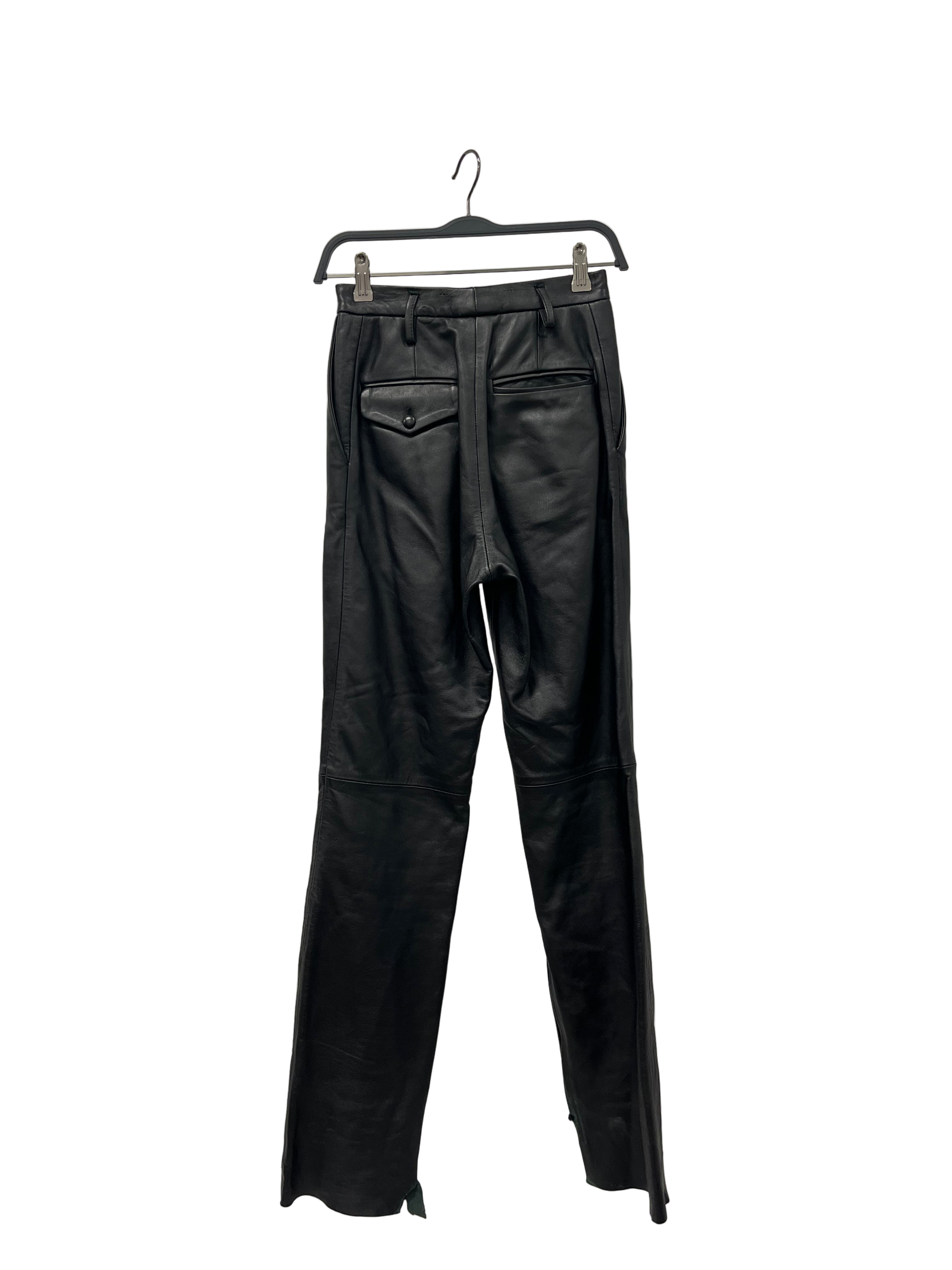 GOLDEN GOOSE/Straight Pants/S/Leather/BLK/High-waisted/leather pants view 2