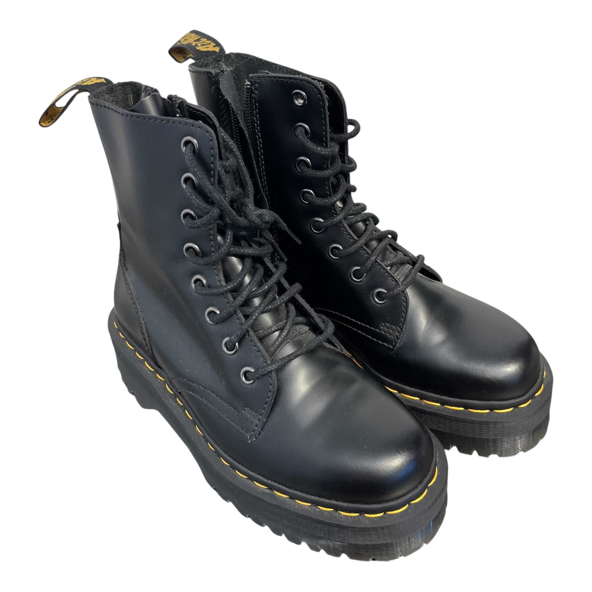 Dr.Martens/Lace Up Boots/US 6/Leather/BLK/Platform Jaden view 1
